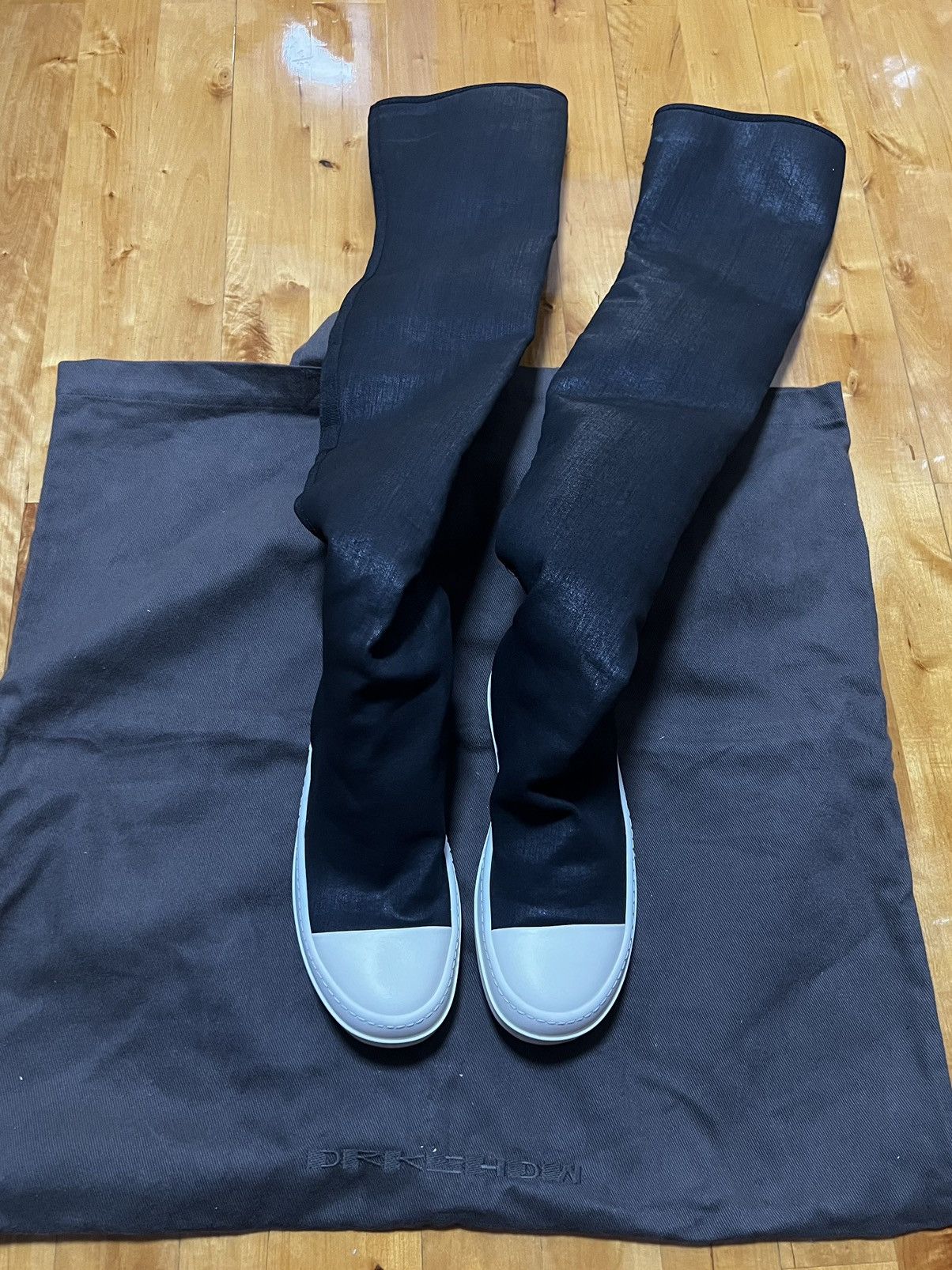 Rick Owens Drkshdw Rick owens waxed thigh high stocking ramones Size US 6.5 / IT 36.5 - 1 Thumbnail