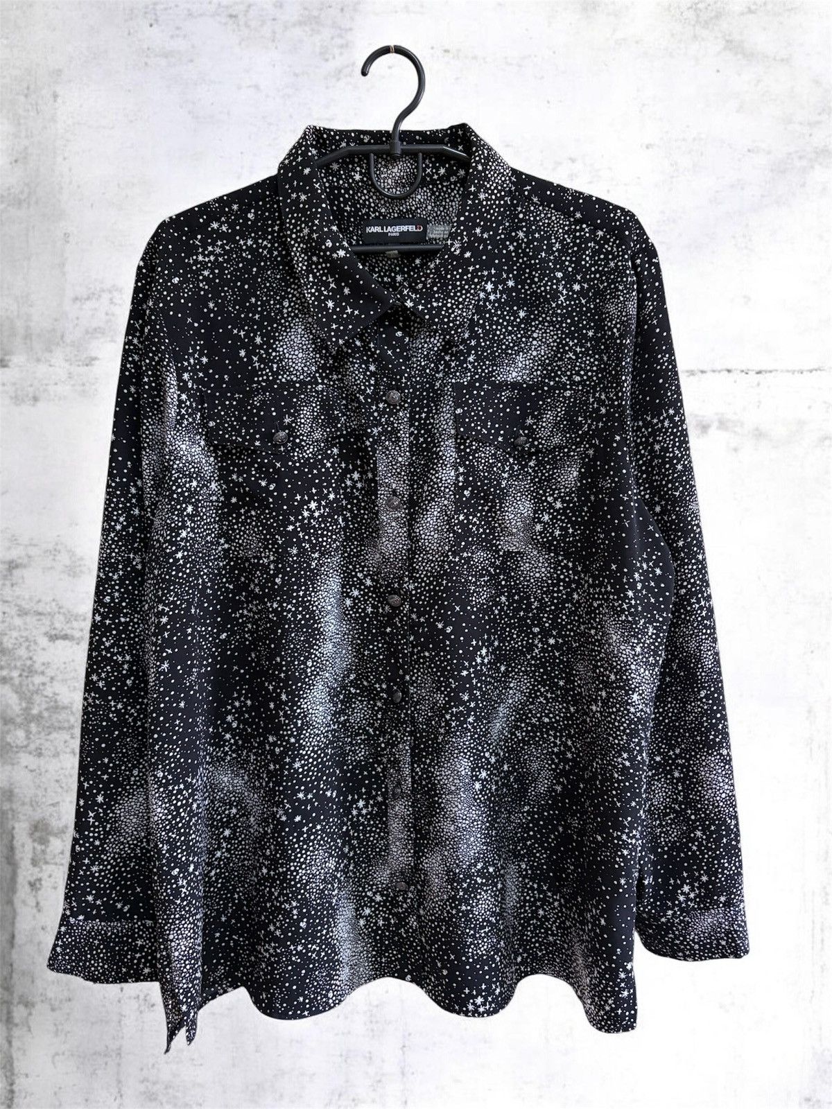 Karl Lagerfeld Karl Lagerfeld Paris Star Print Shirt Black White Blouse XL Size XL / US 12-14 / IT 48-50 - 1 Thumbnail