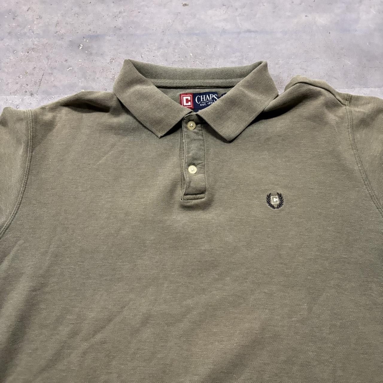 Japanese Brand × Vintage Crazy Vintage Y2K/2000s Faded Khaki Green Streetwear Casual Essential Polo Shirt! Size US XL / EU 56 / 4 - 2 Thumbnail