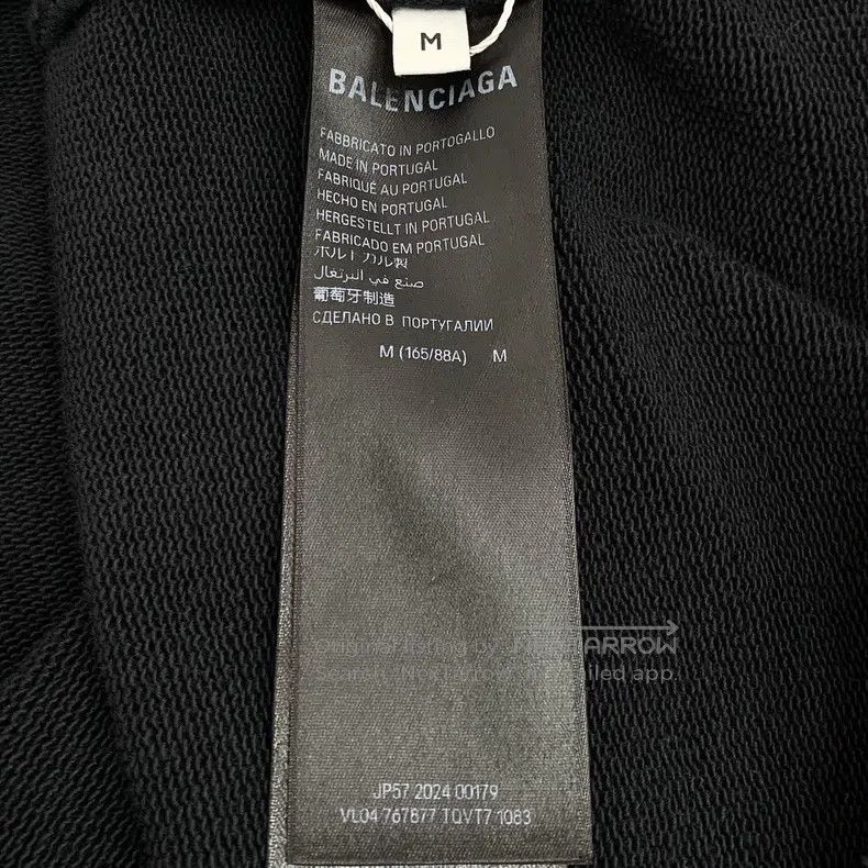 Balenciaga Balenciaga Black Logo Print Aged Cotton Hooded Long Sleeve Size US M / EU 48-50 / 2 - 7 Thumbnail