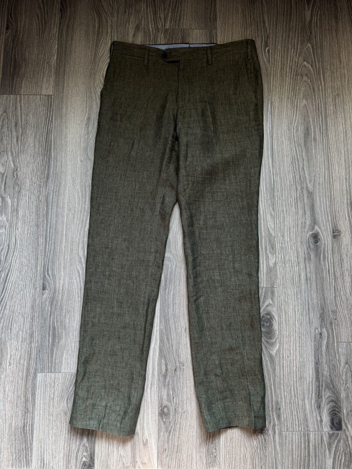 Other Germano Linen Trousers in Khaki Green 48 Size US 32 / EU 48 - 2 Thumbnail