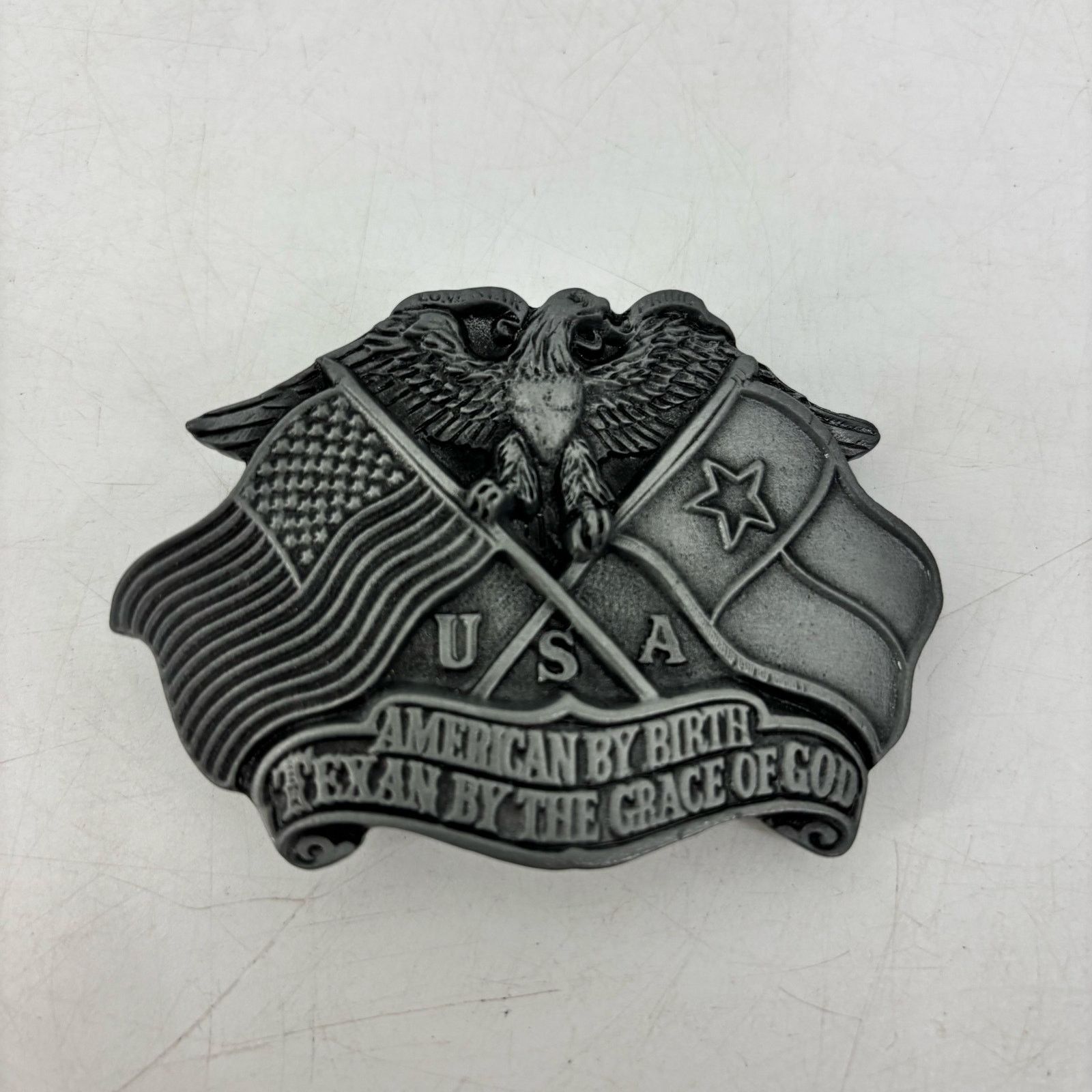 Vintage Great American Belt Buckle Texas by The Grace of God Pewter Size ONE SIZE - 8 Thumbnail