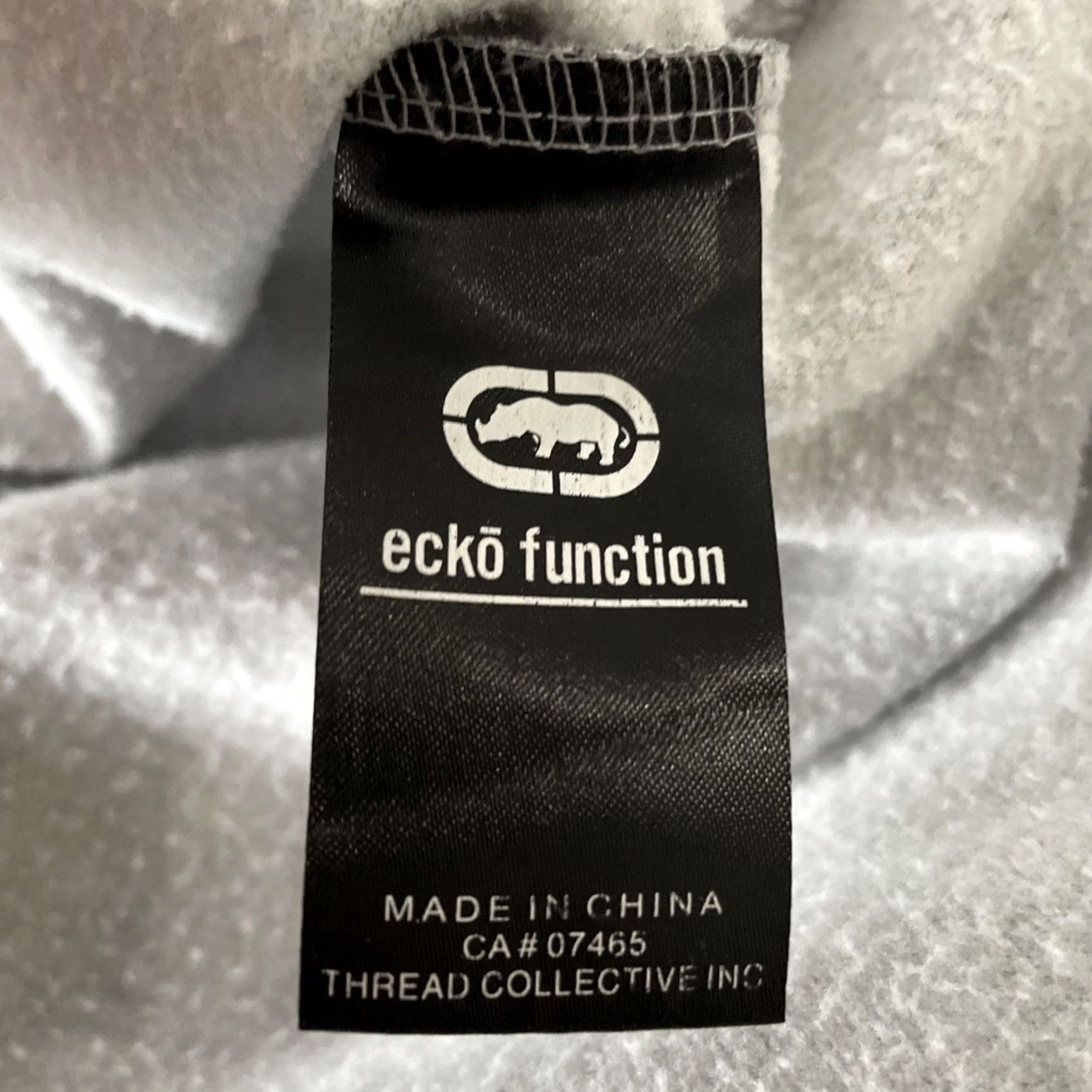 Logo 7 VINTAGE Ecko Hoodie Mens Size XXL Gray Full Zip Sweater Spellout Logo Street Size US XXL / EU 58 / 5 - 6 Thumbnail