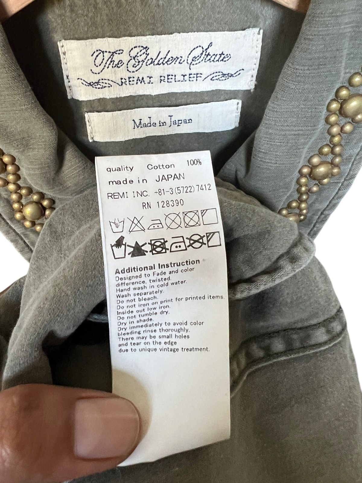 Japanese Brand × Remi Relief Remi Relief Studded Military Shirt Size US S / EU 44-46 / 1 - 12 Thumbnail