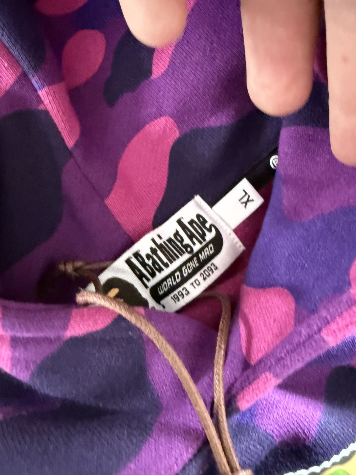 Bape Bape Purple Camo Shark Pullover Size US XL / EU 56 / 4 - 3 Thumbnail