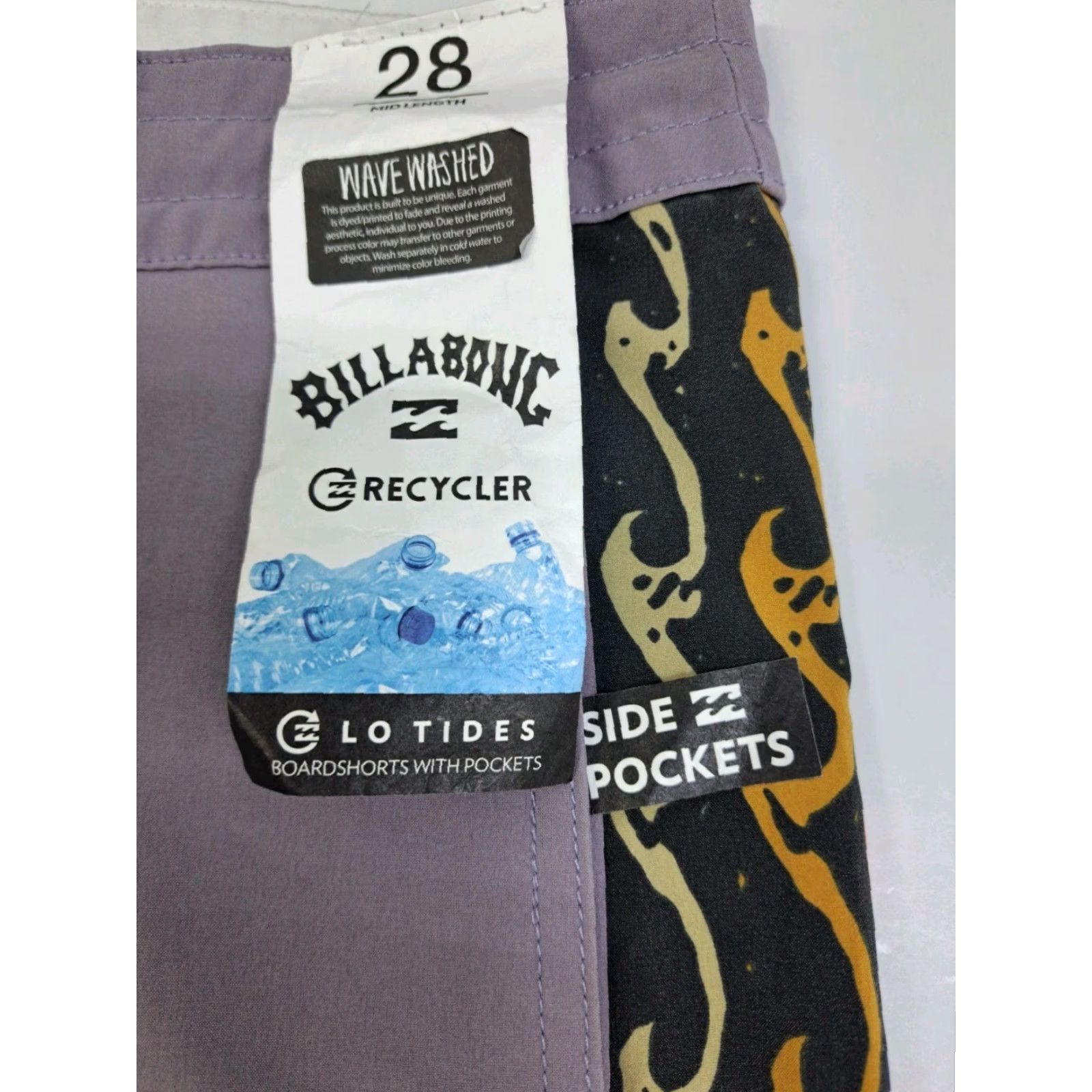 Billabong Billabong Board Shorts Men 28 Grey Multicolored Wave Solid Quick Dry Front Pockets Drawstring 90s Beach NWT Size US 28 / EU 44 - 5 Thumbnail