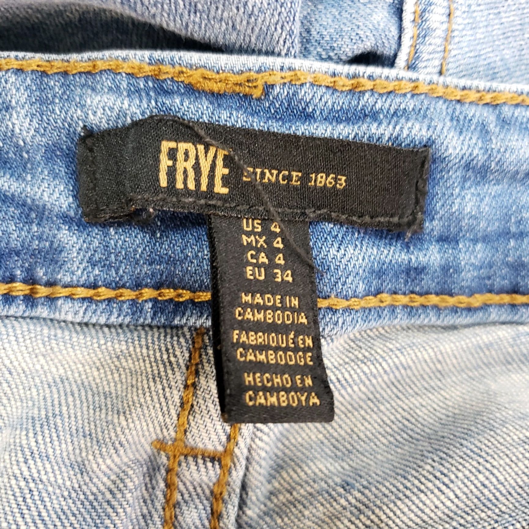 Frye Frye Womens Skinny Jeans Sz 4 Blue Medium Wash Mid Rise Jeans Ladies 4 Blue Skinny Womens Size 27" / US 4 / IT 40 - 6 Thumbnail
