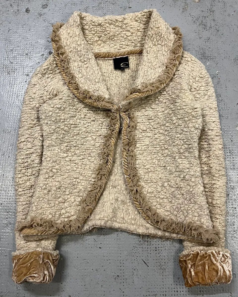 Roberto Cavalli 2000s Roberto Cavalli Class Wrinkled Texture Beige Cardigan Jacket Size S / US 4 / IT 40 - 3 Thumbnail