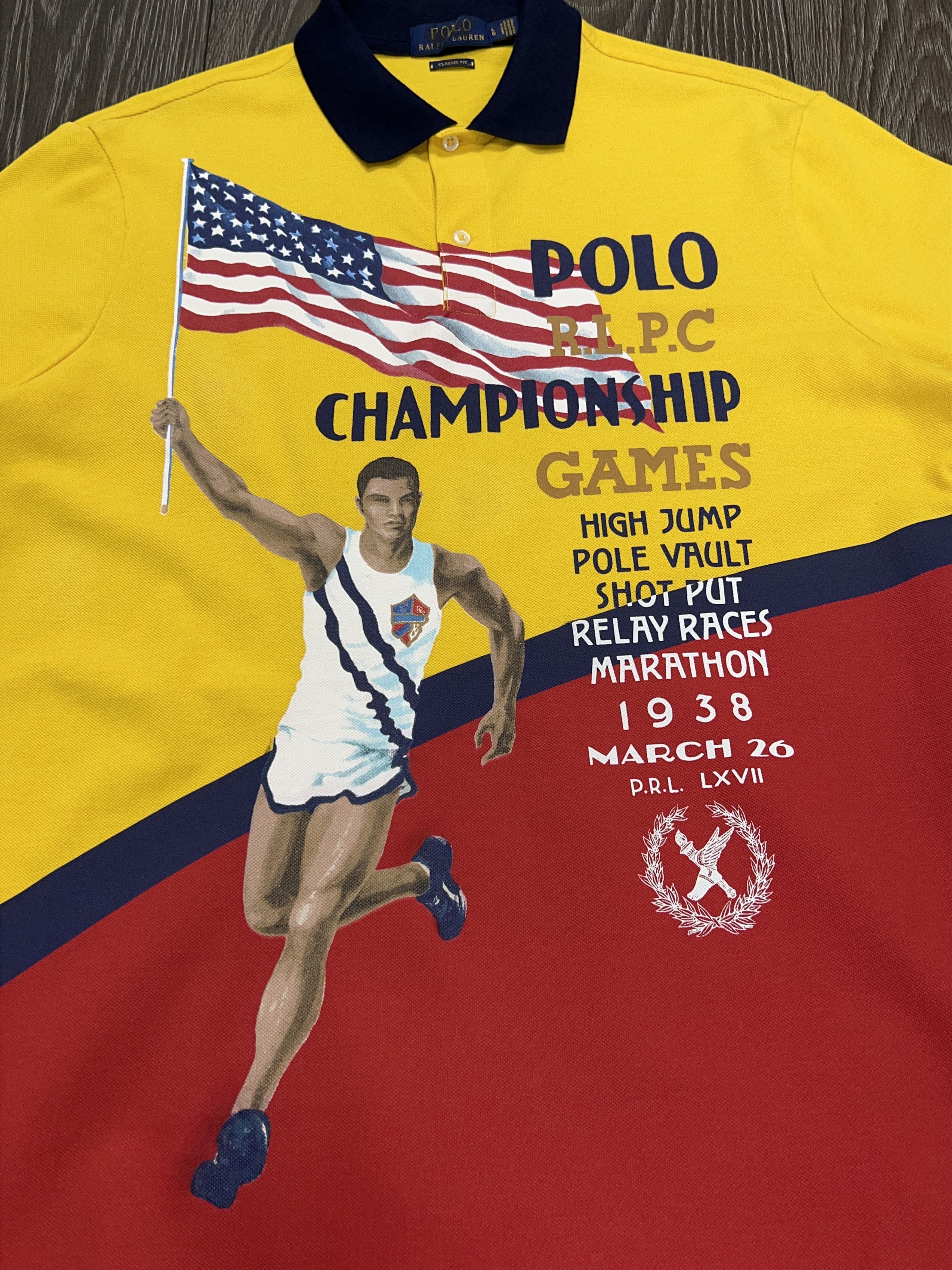 Polo Ralph Lauren Mens Championship 1938 Games Olympic Big Logo T Shirt Size L Size US L / EU 52-54 / 3 - 2 Thumbnail