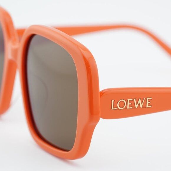 Loewe Loewe LW40134U 42E Sunglasses Orange Square Frame, Brown Size ONE SIZE - 9 Thumbnail