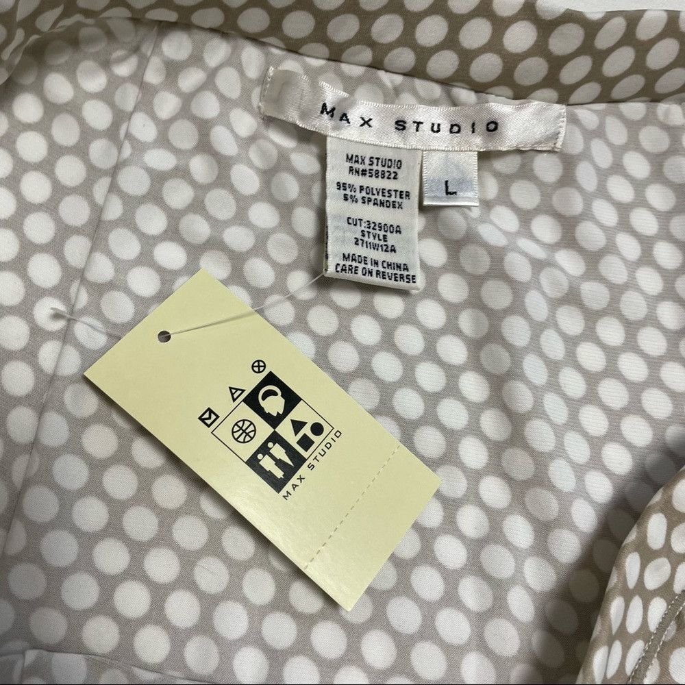 Other NWT New Max Studio Beige White Polka Dot Skirt Size L Size 34" / US 12 / IT 48 - 7 Thumbnail