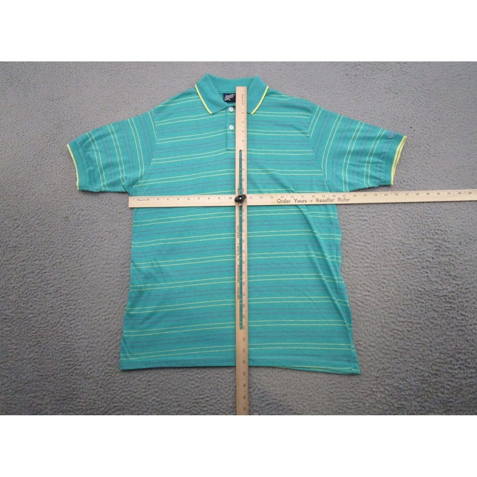 Levi's VINTAGE Levi's Polo Shirt Striped Blue XL Men Shirt Short Sleeve Collared 70s 80s USA Logo Size US XL / EU 56 / 4 - 4 Thumbnail