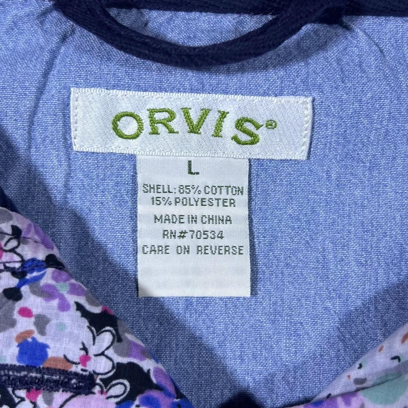 Orvis Orvis Navy Floral 1/4 Zip Button Pullover Sweatshirt Women Large Size L / US 10 / IT 46 - 4 Thumbnail
