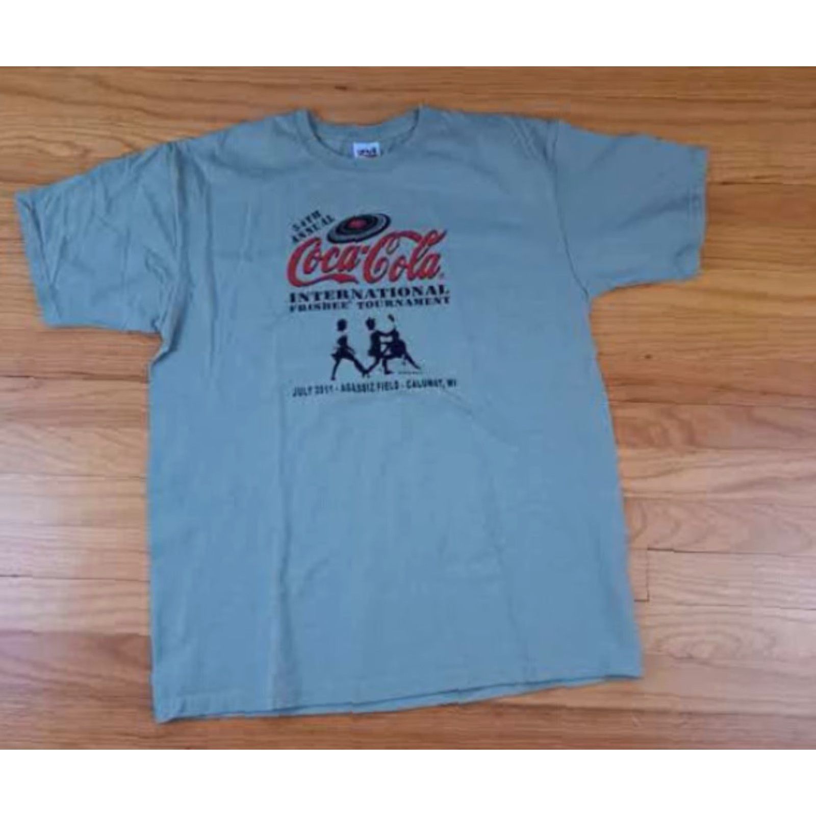 Anvil VINTAGE Coca-Cola International Frisbee Tournament 2011 Calumet Mi. LG T-Shirt Apparel Unisex Adults Short Sleeve Tan L Size Mens Womens Boys Girls Size US L / EU 52-54 / 3 - 3 Thumbnail