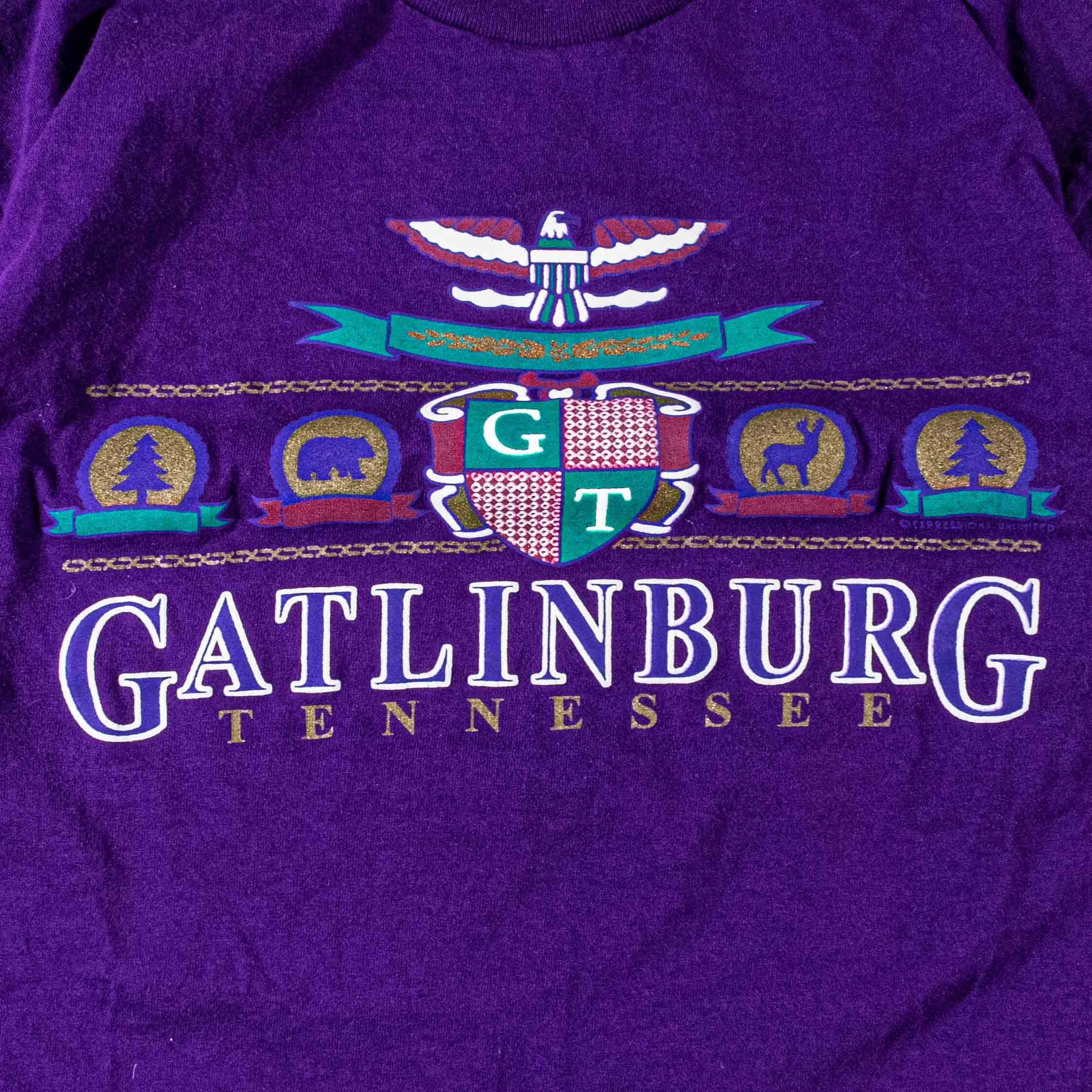 Vintage 90s Gatlinburg Tennessee Shirt Purple Crest Smoky Mountains Size US L / EU 52-54 / 3 - 4 Thumbnail