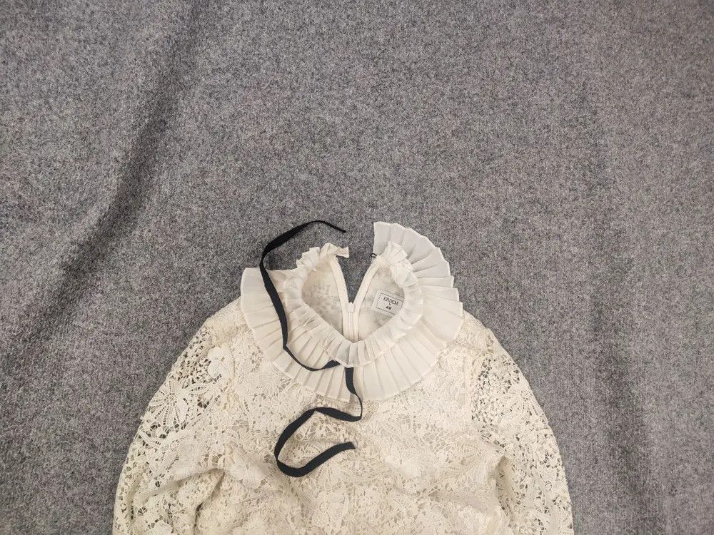 Erdem Erdem x H&M lace Top blouse ruffles contrasting ribbon Size S / US 4 / IT 40 - 2 Thumbnail