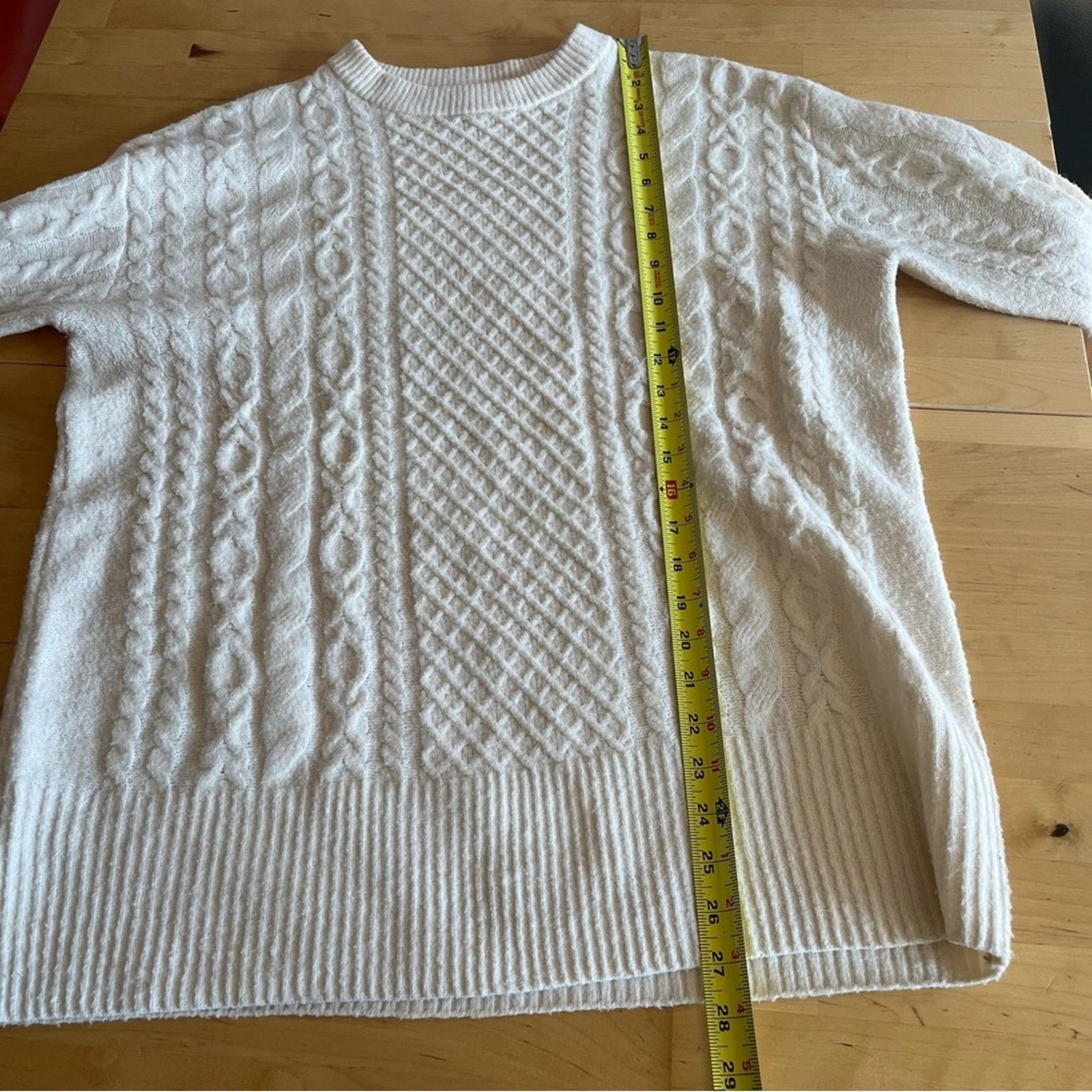Other A New Day Sweater Size L Oversized Cream Chunky Cable Knit Size L / US 10 / IT 46 - 7 Thumbnail