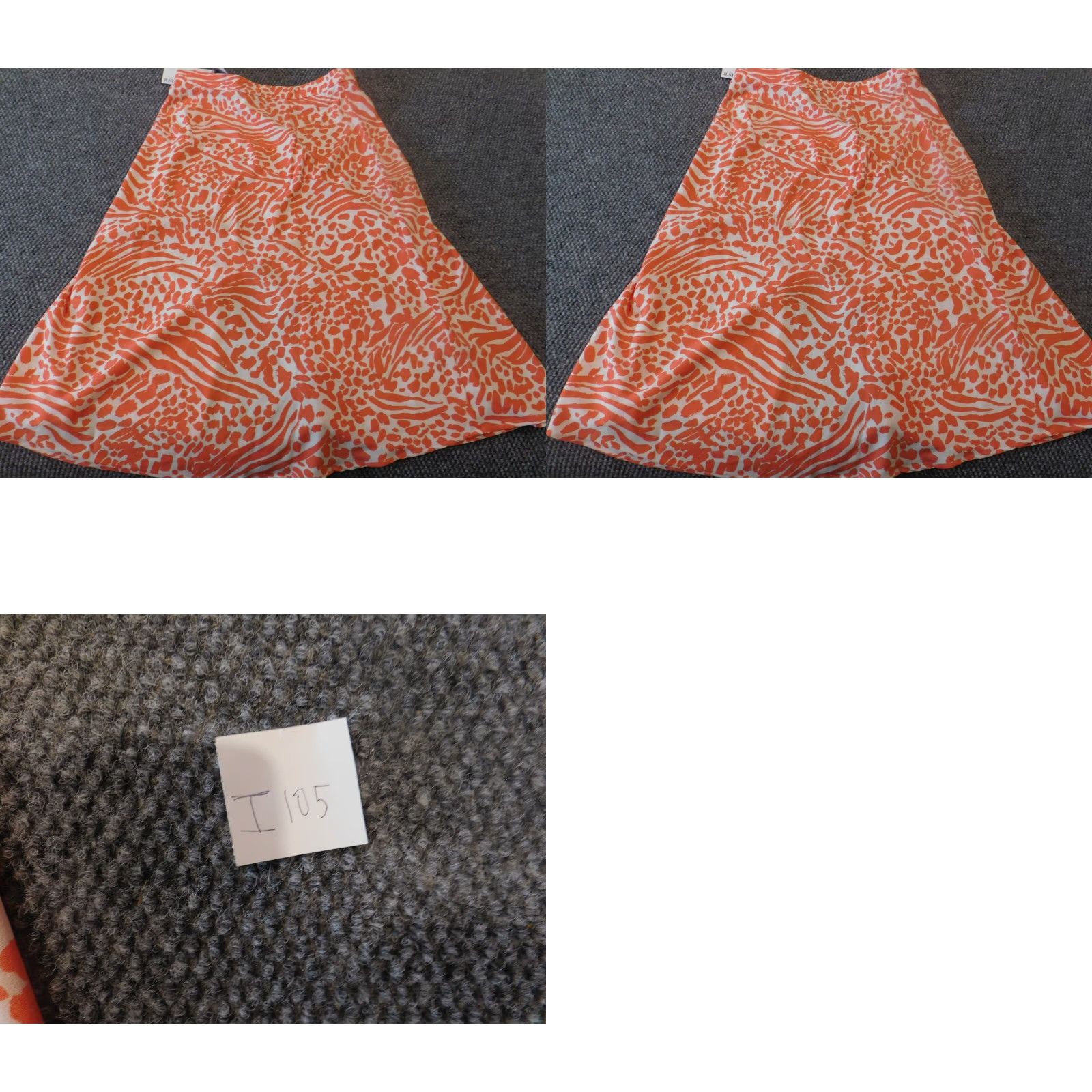 Vintage JustFab Skirt Women L Orange A-Line Knee Length Slit Zipper Knit Cotton Vintage No Size 36" / US 14 / IT 50 - 8 Thumbnail
