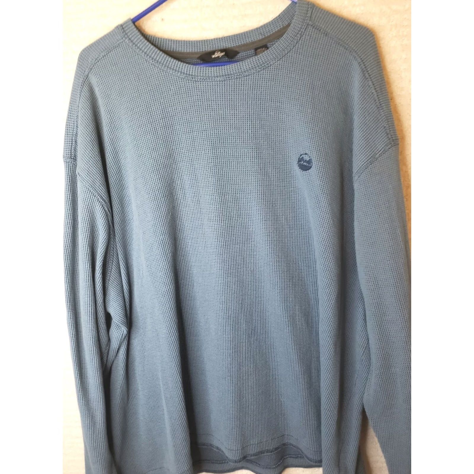 Wrangler Wrangler Mens 4XL Blue Long Sleeve Crew Neck Thermal Waffle Knit Shirt Pullover Size US XXL / EU 58 / 5 - 2 Thumbnail