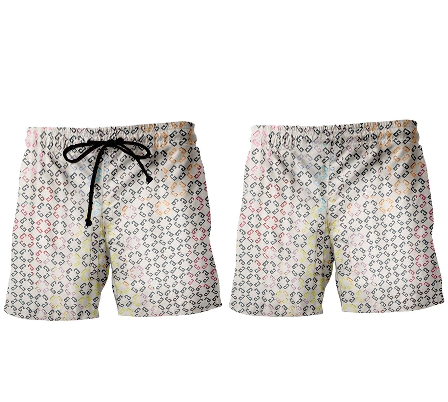 Designer Multicolor Monogram Pajama Shorts Size US 30 / EU 46 - 3 Thumbnail