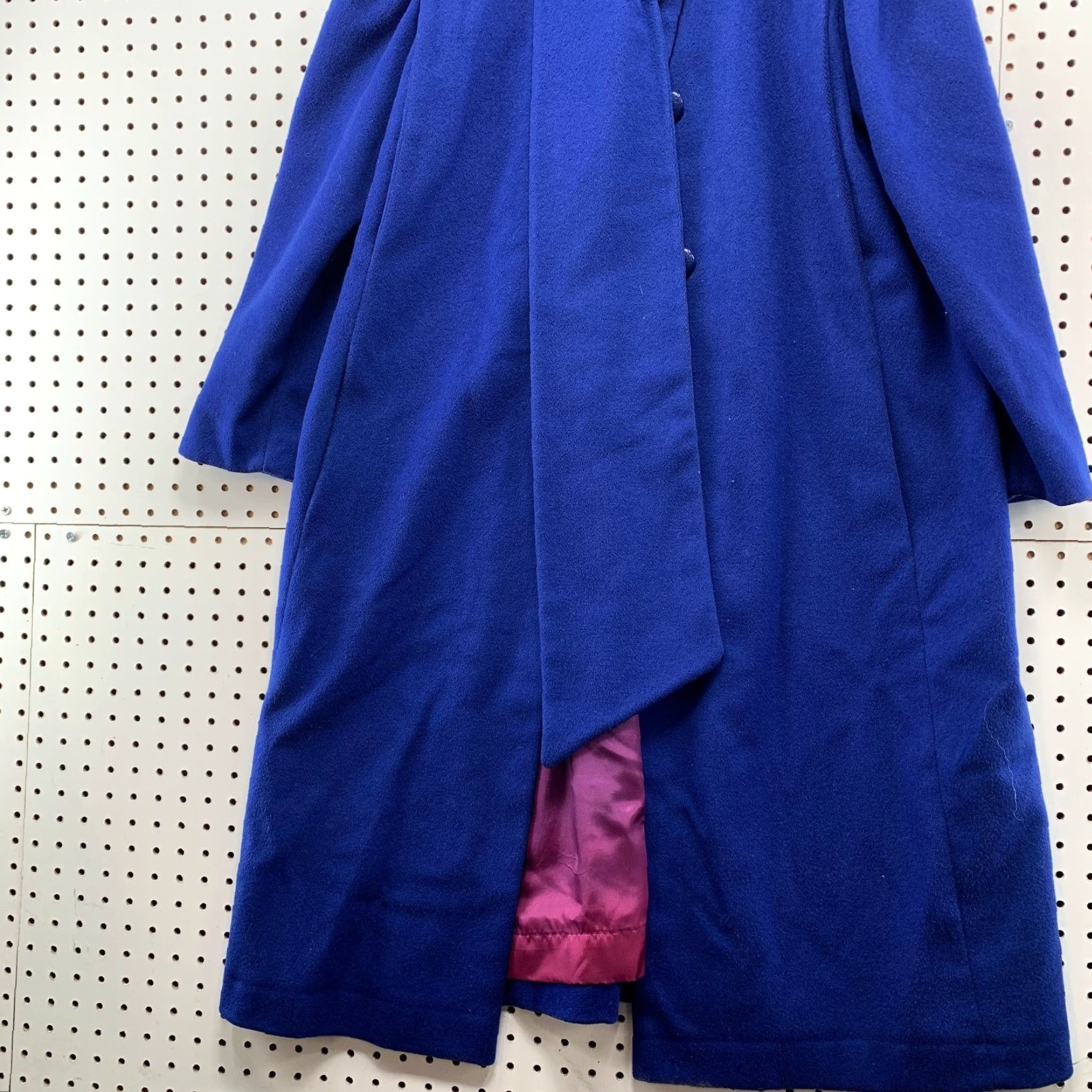 Vintage VINTAGE Anna Sachs Wool Overcoat Blue Attached Scarf USA Women XL Long Coat Size XL / US 12-14 / IT 48-50 - 7 Thumbnail