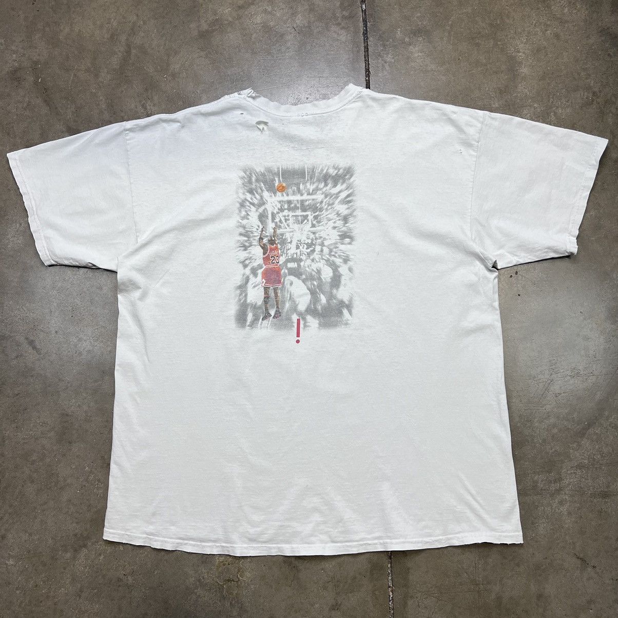 Jordan Brand × Nike × Vintage Vintage 90s Nike Jordan Graphic Tee Last Shot The Best Ever Size US XXL / EU 58 / 5 - 1 Thumbnail