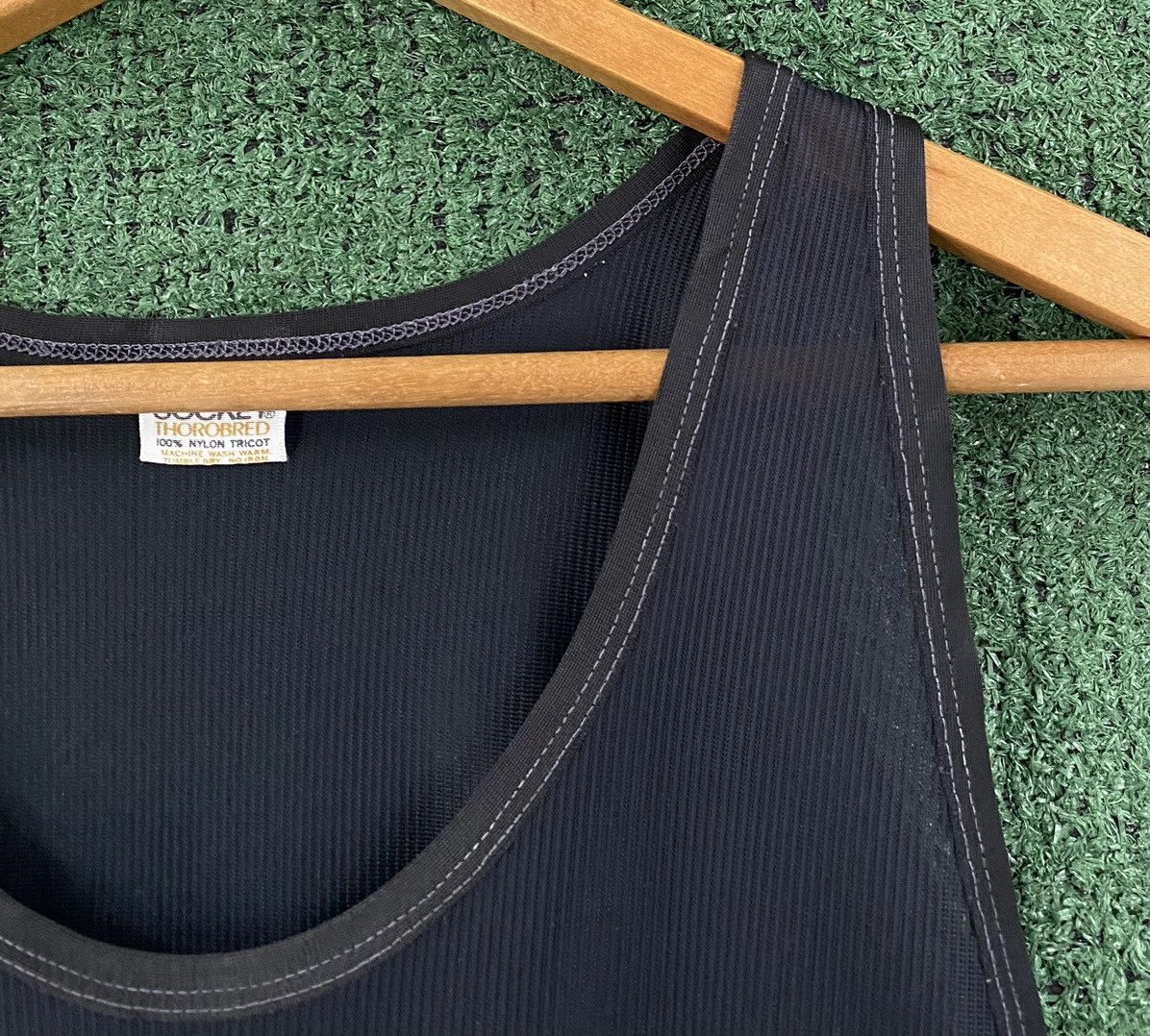 Jockey VTG 70’s Jockey Thorobred Ribbed Sheer Black Tank Top Size US M / EU 48-50 / 2 - 3 Thumbnail