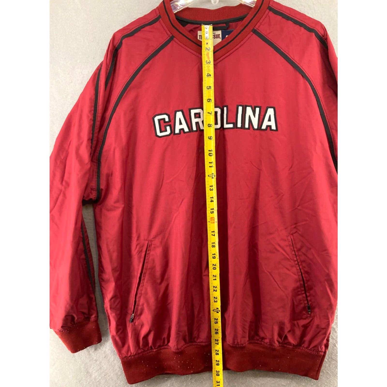 Russell Athletic VINTAGE Russell Athletic Mens Jacket Large Red SC Carolina Windbreaker Spellout Vintage Size US L / EU 52-54 / 3 - 3 Thumbnail