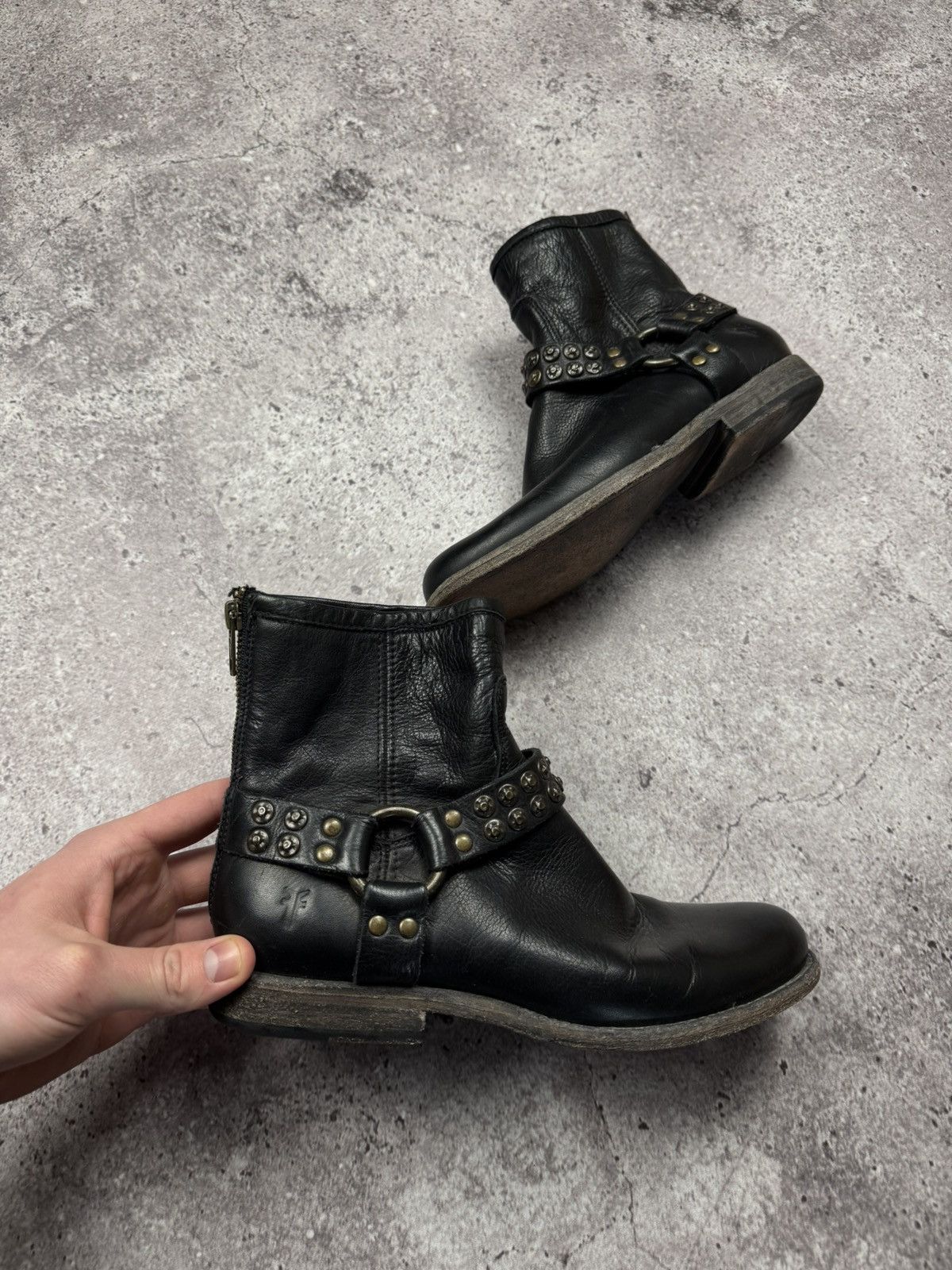A.S.98 A.S 98 FRYE Vintage Leather Cowboy Boots Western shoes GUIDI Size US 7.5 / IT 37.5 - 3 Thumbnail