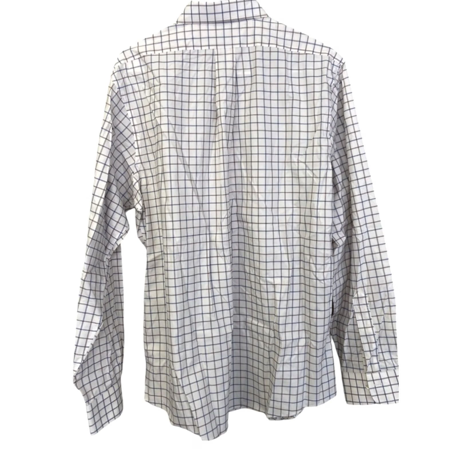 Brooks Brothers Brooks Brothers Dress Shirt White Check Regent Fit 16 Long Sleeve Button-Down Collar Non-Iron Supima Cotton Men Shirt Size 42R - 4 Thumbnail