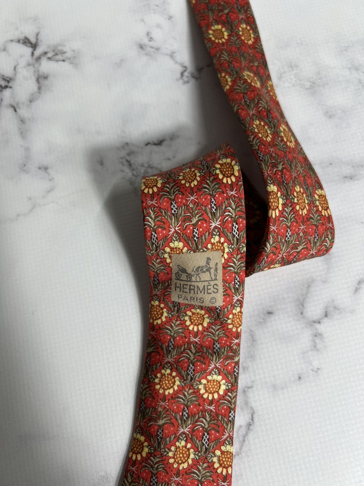 Hermes Vintage very rare luxury Hermes Silk Tie Made in France Size ONE SIZE - 4 Thumbnail