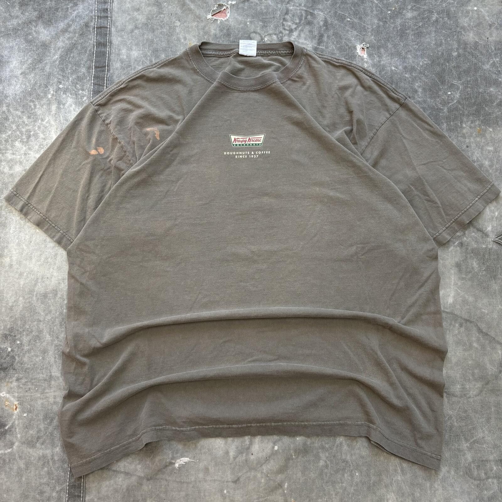 Vintage Vintage Y2K Faded Olive Green Krispy Kreme Doughnuts Shirt Size US XXL / EU 58 / 5 - 1 Thumbnail