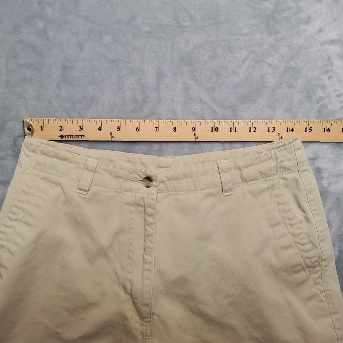 Vintage LL Bean Shorts Womens 10 Regular Khaki Beige Cotton Twill Chino Outdoor Casual Size 32" / US 10 / IT 46 - 4 Thumbnail