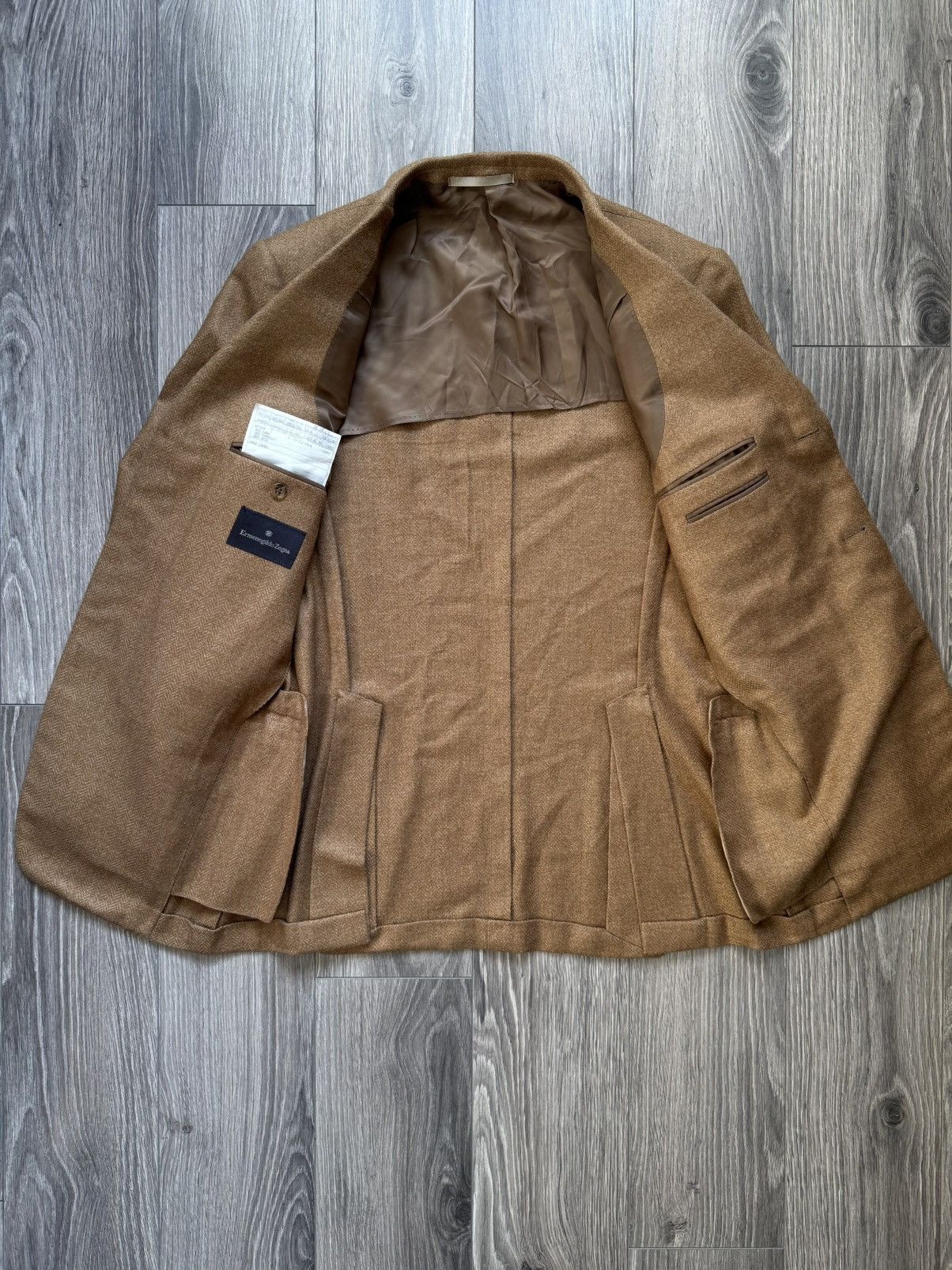Ermenegildo Zegna Ermenegildo Zegna lana/camello/silk blazer jacket 48R Size 48R - 4 Thumbnail