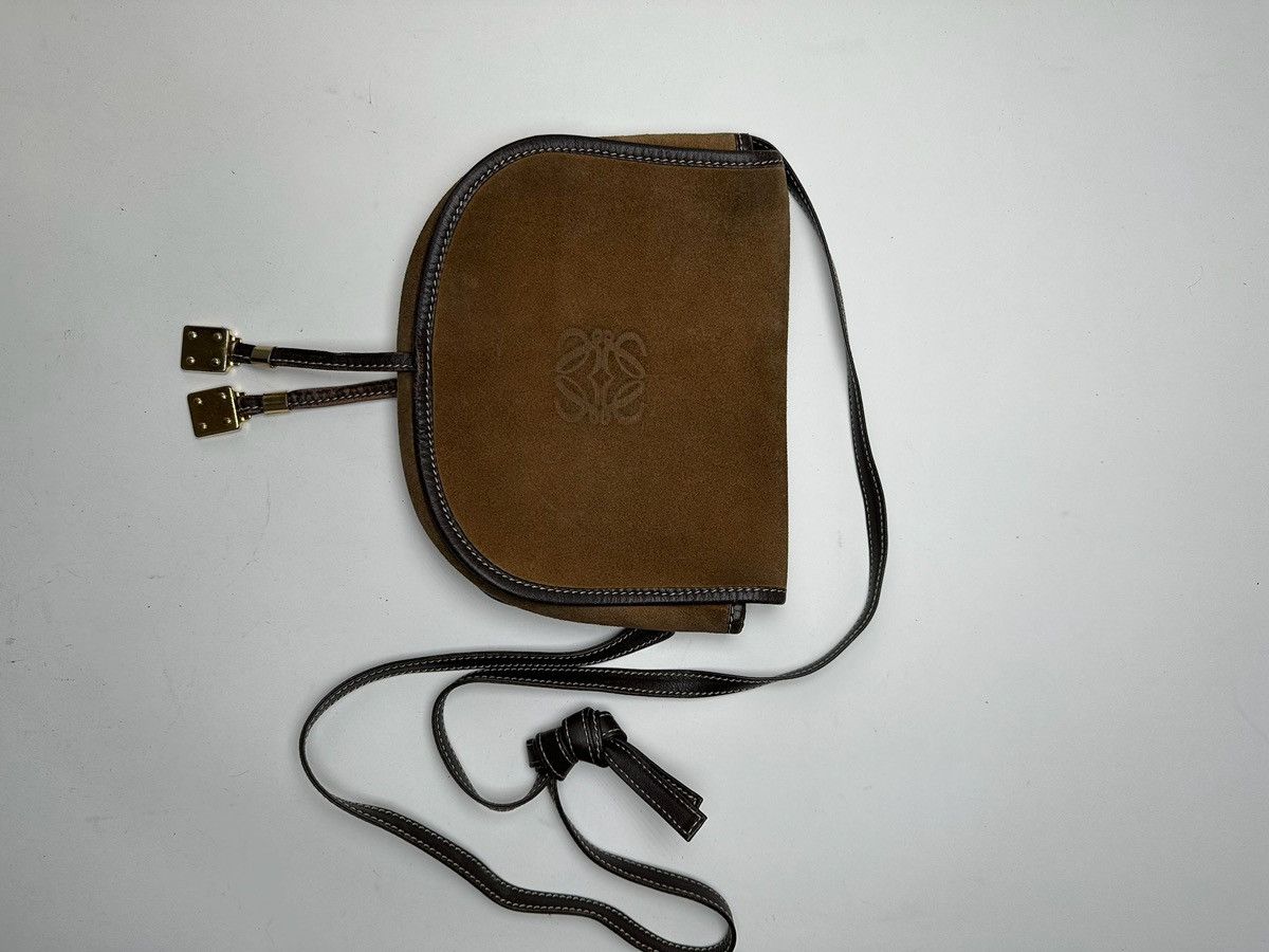 Loewe Vintage Loewe Madrid Suede Crossbody Bag Brown Size ONE SIZE - 12 Thumbnail