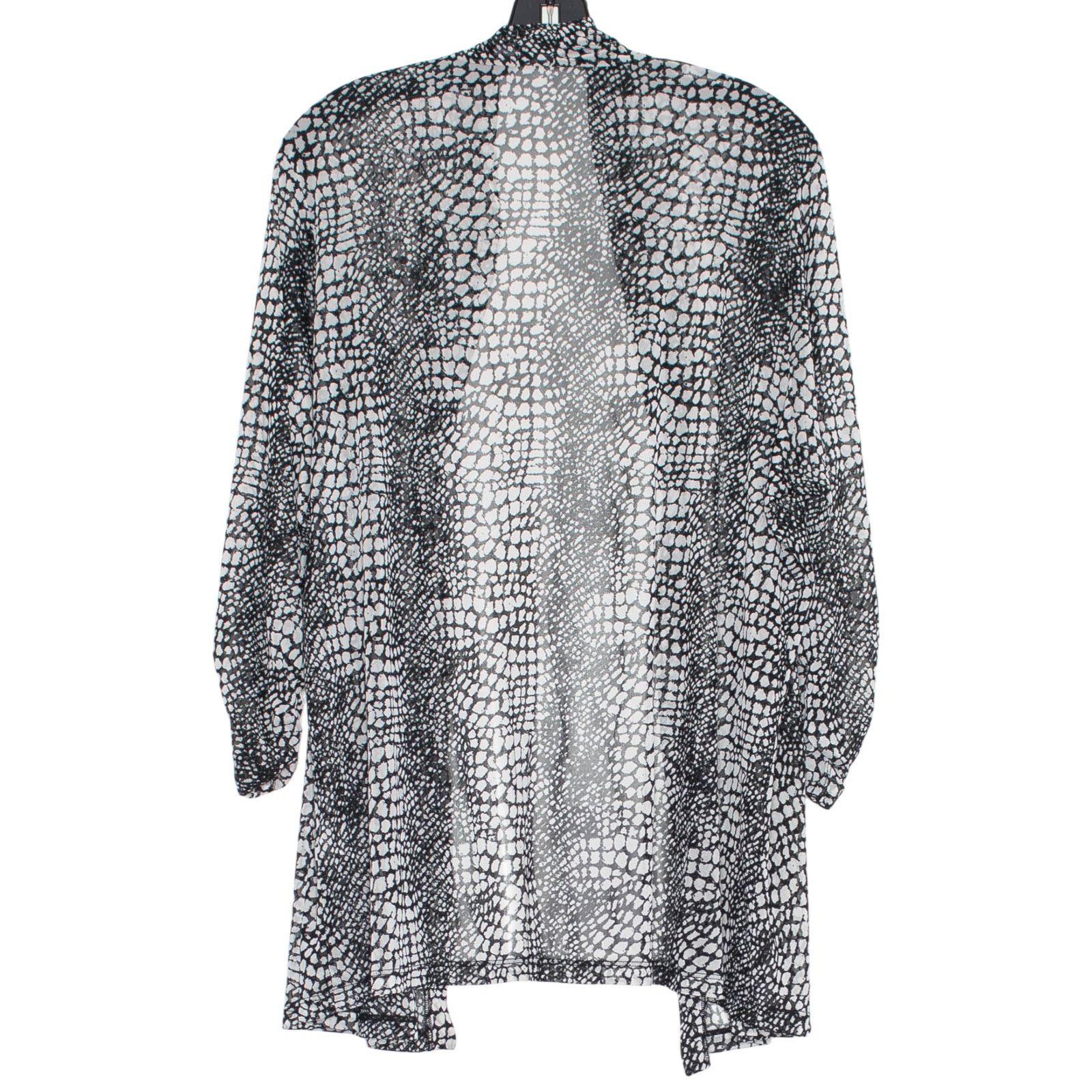 Other Susan Graver Sheer Cardigan Black White Plus 2X Open Front Size XXL / US 16-18 / IT 52-54 - 3 Thumbnail