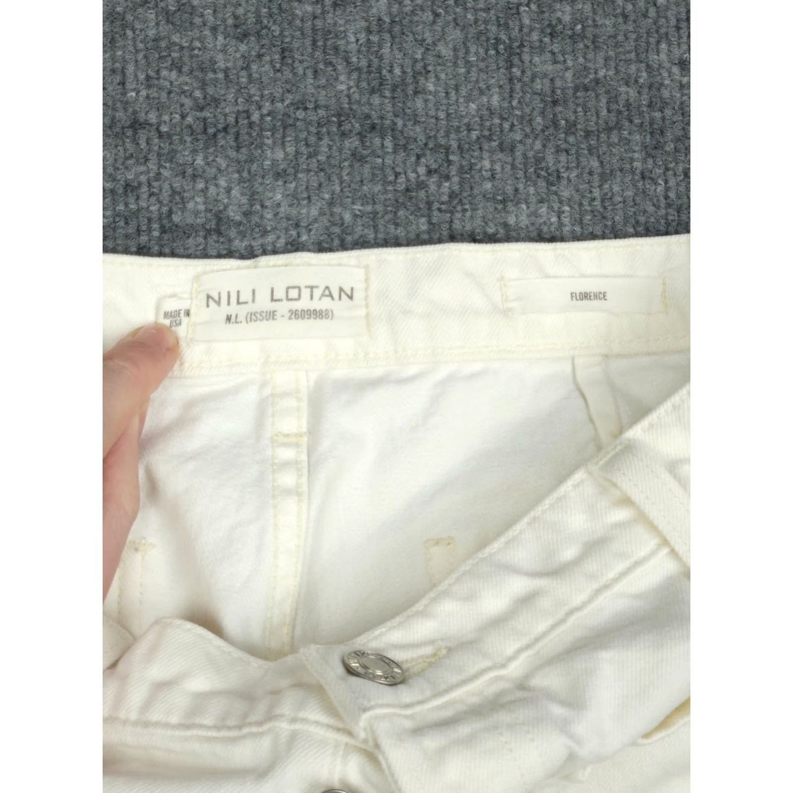 Nili Lotan Nili Lotan FLORENCE Flare Jeans Women's 29 White Ivory Distressed Stained Size 29" - 7 Thumbnail
