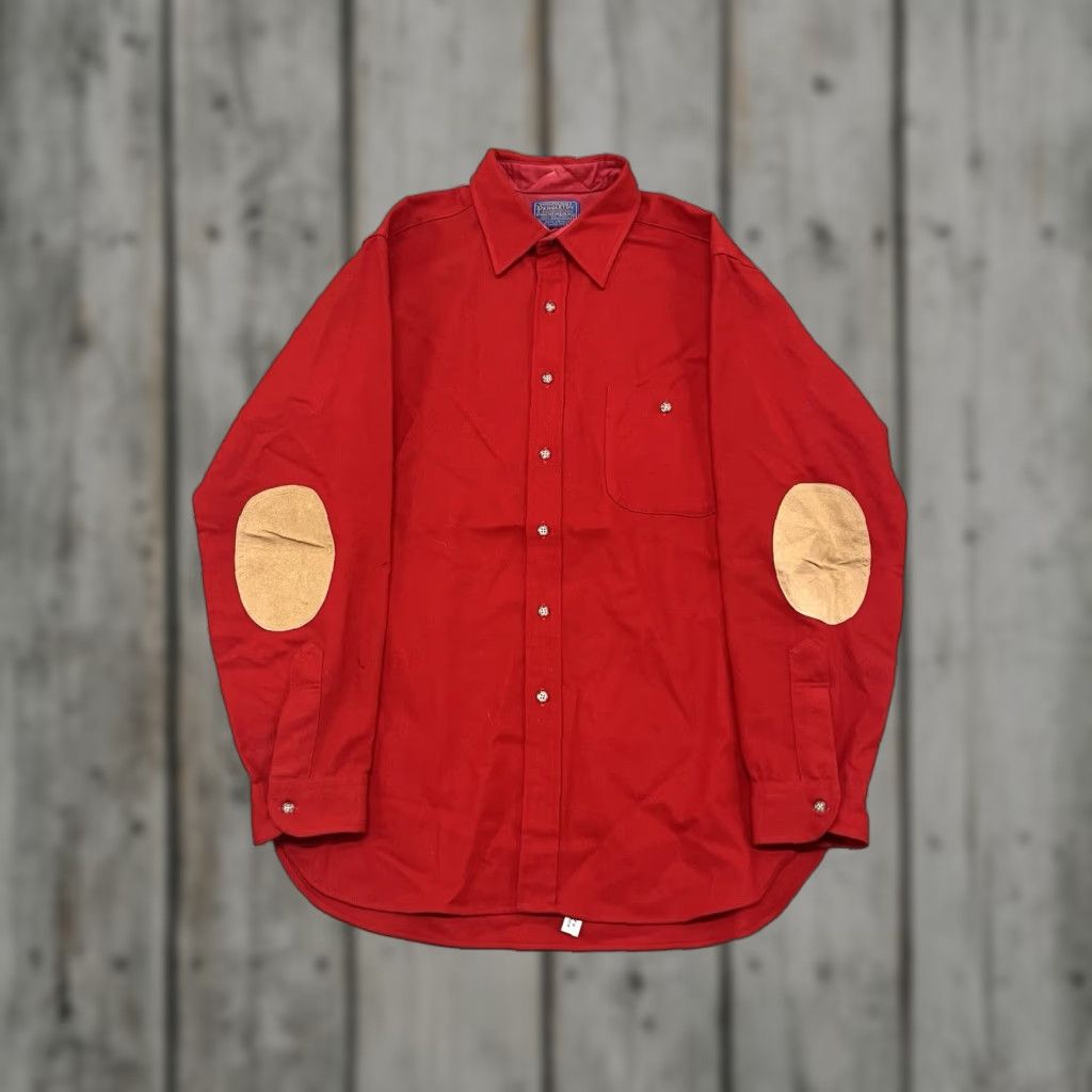 Pendleton Pendleton Pure Virgin Wool Shirt Long Sleeve Button Up L Mens Red Wool Size US L / EU 52-54 / 3 - 1 Thumbnail