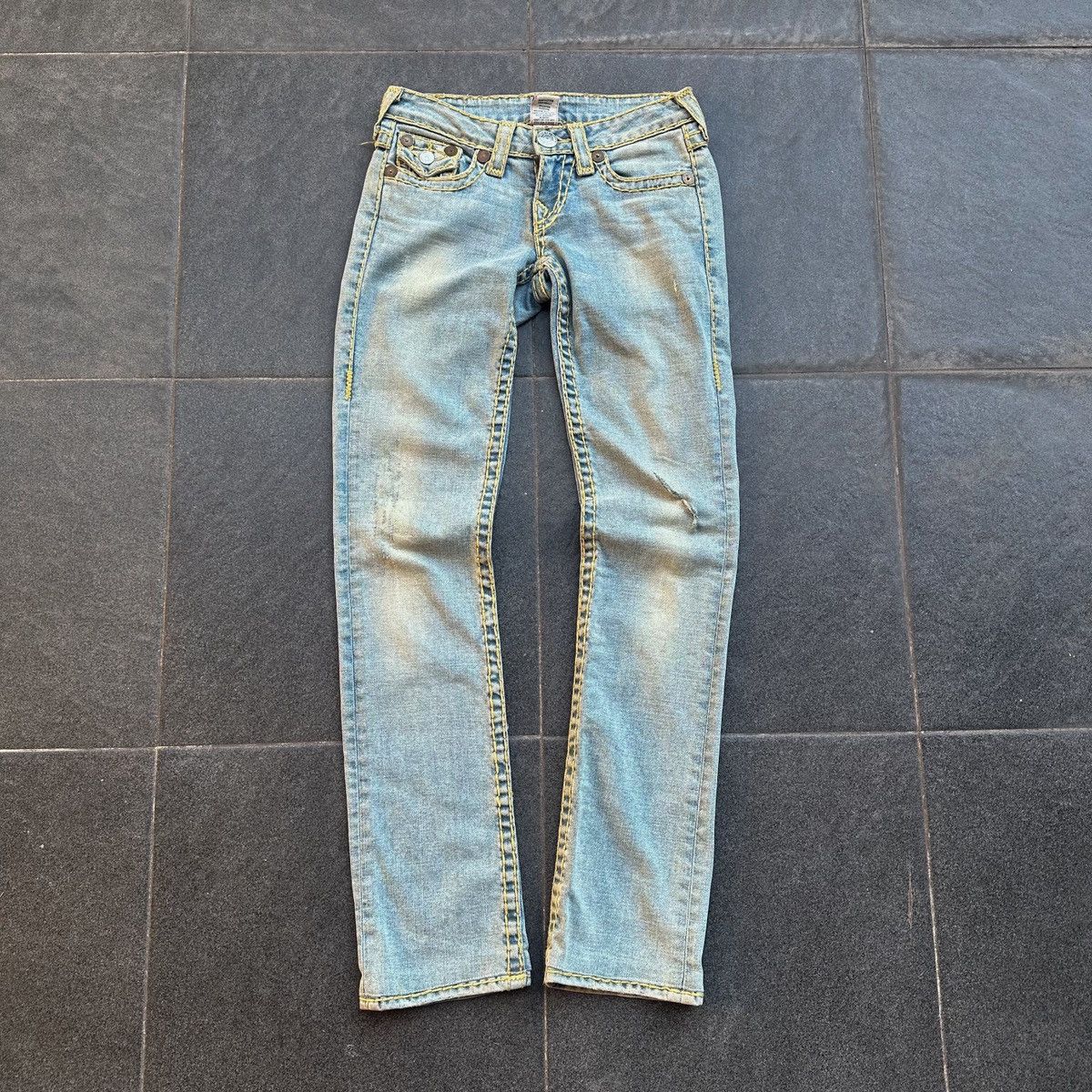 If Six Was Nine 90s True Religion Big T Distressed Denim Pants Size 29" - 1 Thumbnail