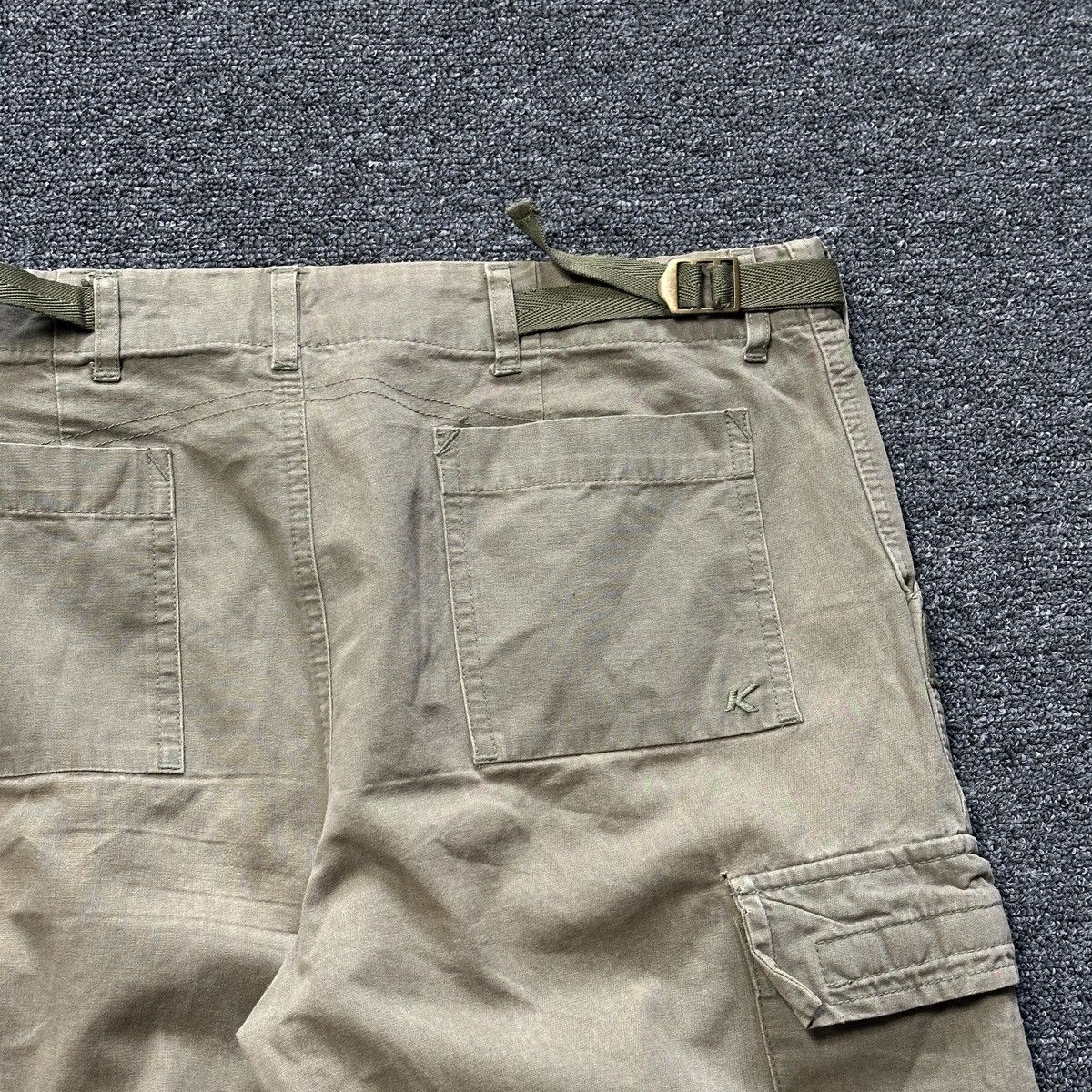 Japanese Brand Kenvelo Girl Wide Flare Olive Cargo Pants Size 26" / US 2 / IT 38 - 8 Thumbnail