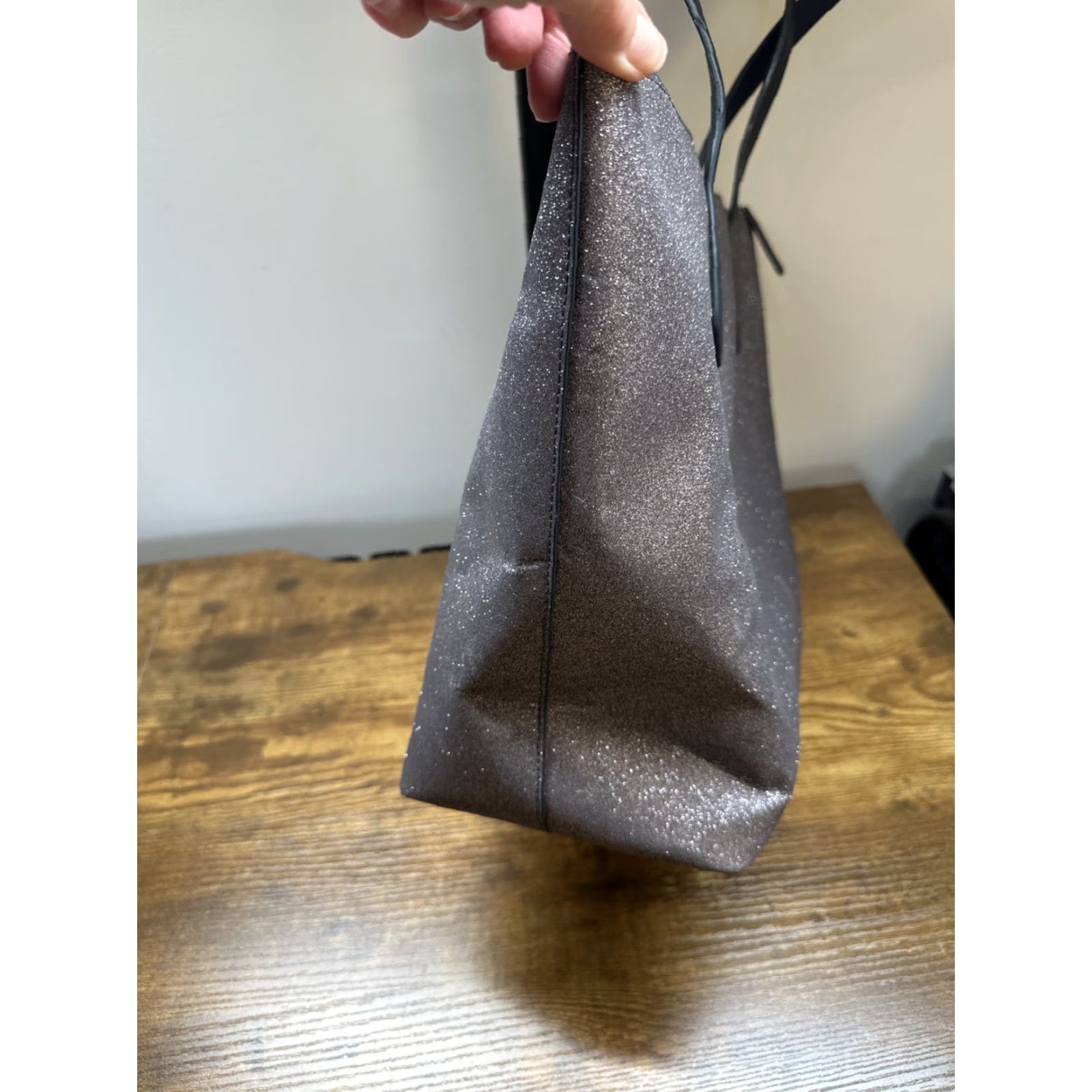 Vintage Kate Spade Bag Glitter Blue Large Joeley Tote 12" x 17" x 6" Metallic Silver Size ONE SIZE - 6 Thumbnail