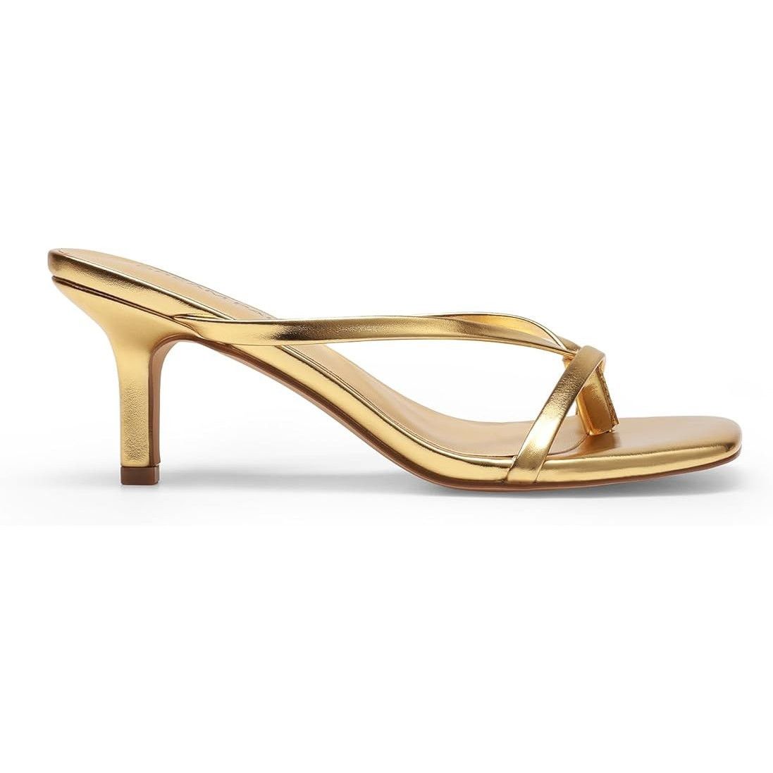Other Dream Pairs Women's 8.5 Gold Open Toe Thong Heels Sandals Size US 8.5 / IT 38.5 - 3 Thumbnail