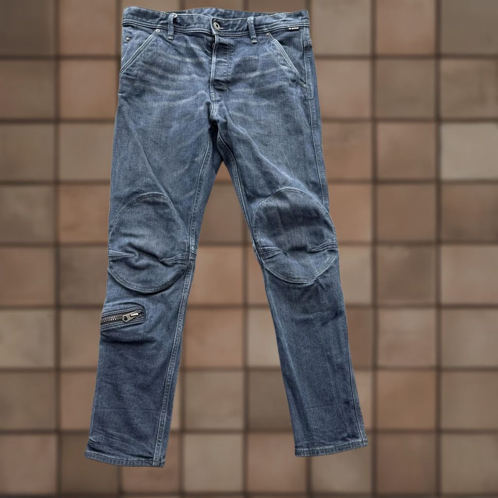 Vintage G-Star RAW Pilot 3D Slim Jeans Mens 30x29 Blue Medium Wash Tapered Biker Style Size US 30 / EU 46 - 1 Thumbnail