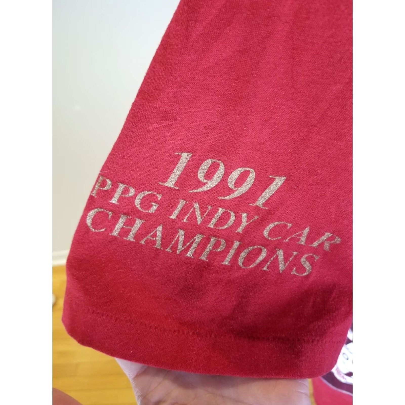 Jerzees VINTAGE Michael & Mario Andretti Red Racing PPG Indy Car Champion T-Shirt XL Size US XL / EU 56 / 4 - 6 Thumbnail