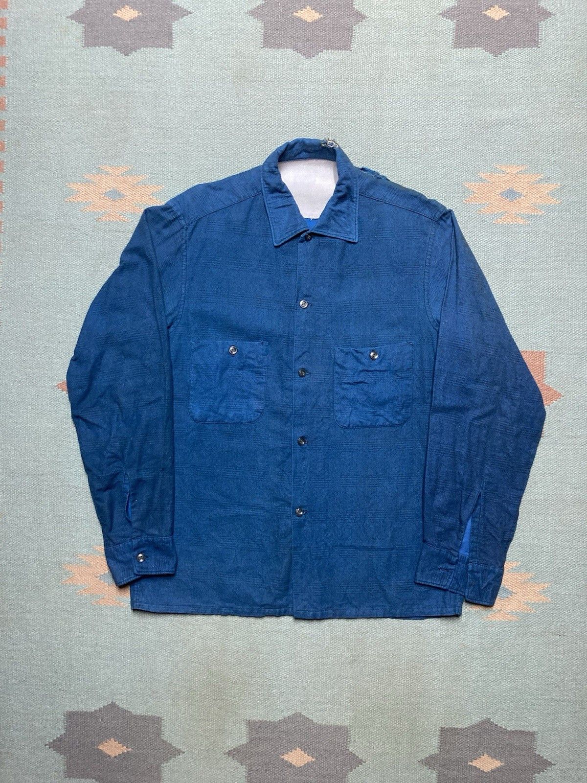 Vintage VTG 60s flannel shirt shadow plaid print brushed cotton S Size US S / EU 44-46 / 1 - 1 Thumbnail