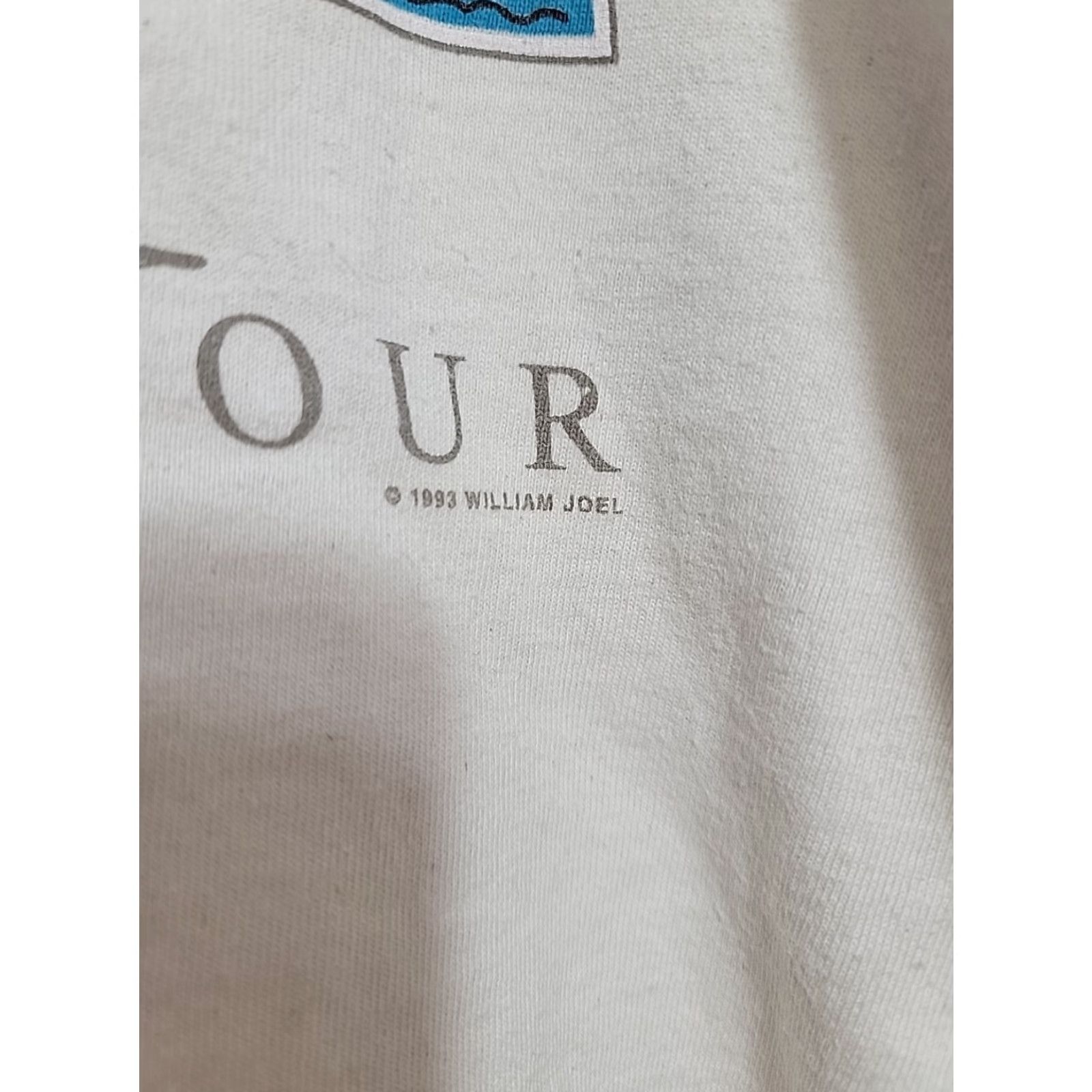 Anvil VINTAGE Billy Joel River Of Dreams Tour 1993 T-Shirts Men's XL Anvil Crew Neck Long Sleeve Ivory 100% Cotton Rock 90s Mens Size US XL / EU 56 / 4 - 2 Thumbnail