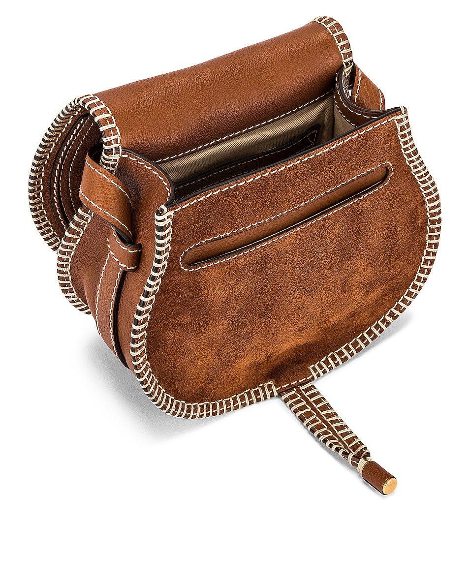 Chloe o1tko10125 Size: OS / Suede Small Marcie Saddle Bag Brown Size ONE SIZE - 4 Thumbnail