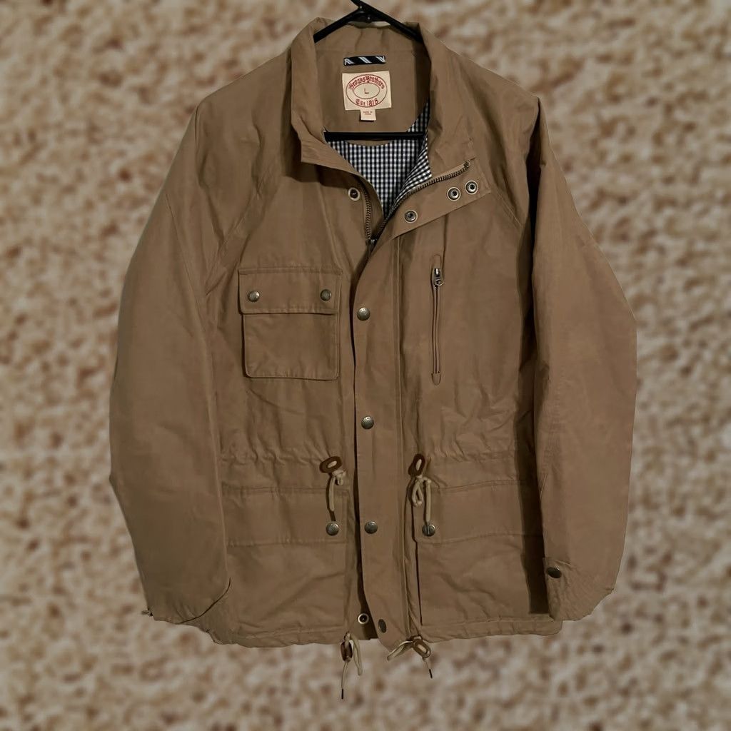 Brooks Brothers Brooks Brothers 1818 Waxed Cotton Chore Utility Jacket - Beige Khaki - Men’s Large / L / Jacket Size US L / EU 52-54 / 3 - 1 Thumbnail