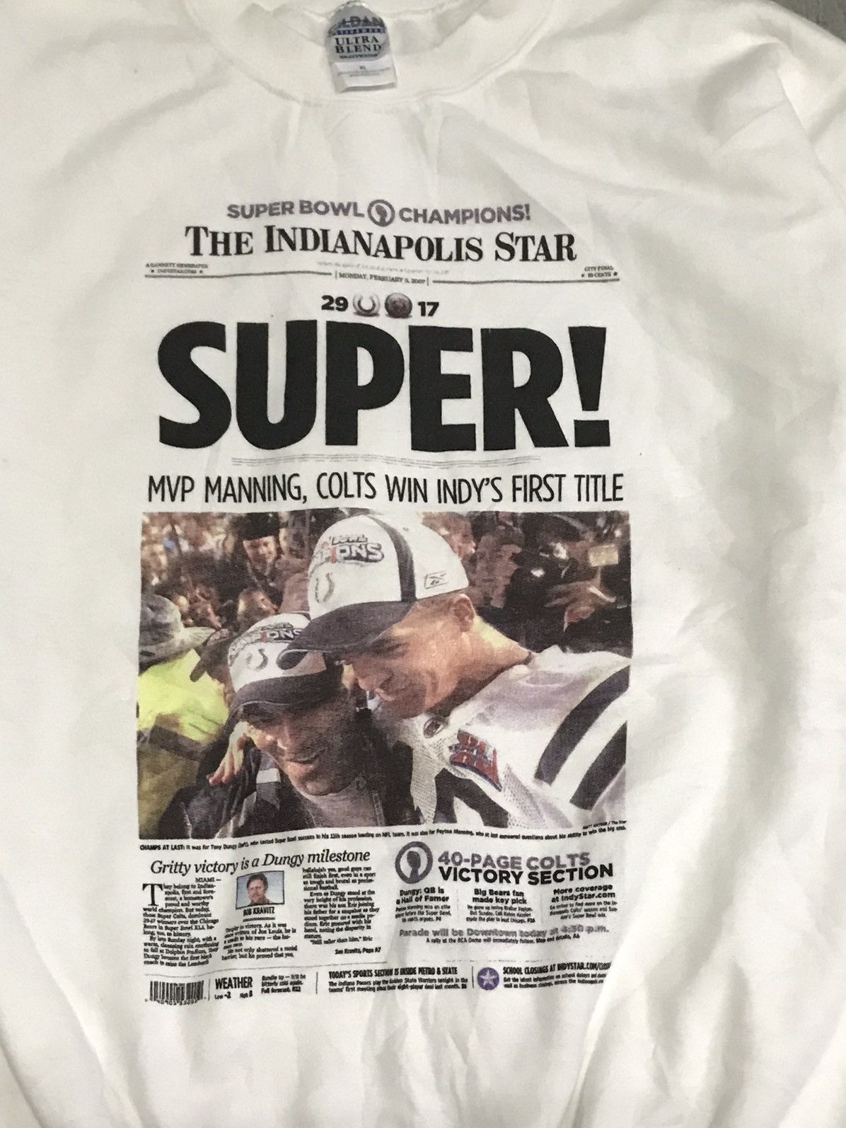 Hypebeast × Japanese Brand Y2K Superbowl Champions Sweatshirt Size US XL / EU 56 / 4 - 2 Thumbnail