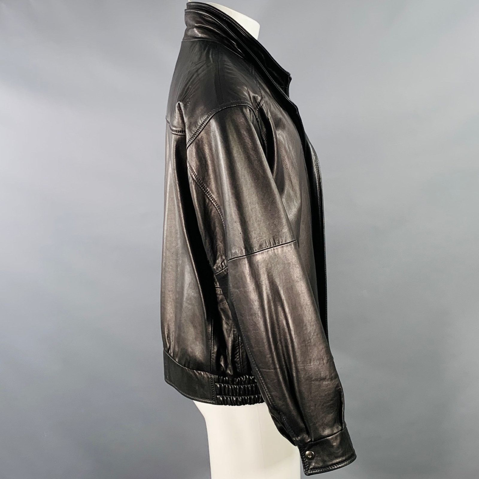 Other REMY LEATHER 40 Black Leather Zip Buttons Blouson Jacket Size US XXL / EU 58 / 5 - 3 Thumbnail